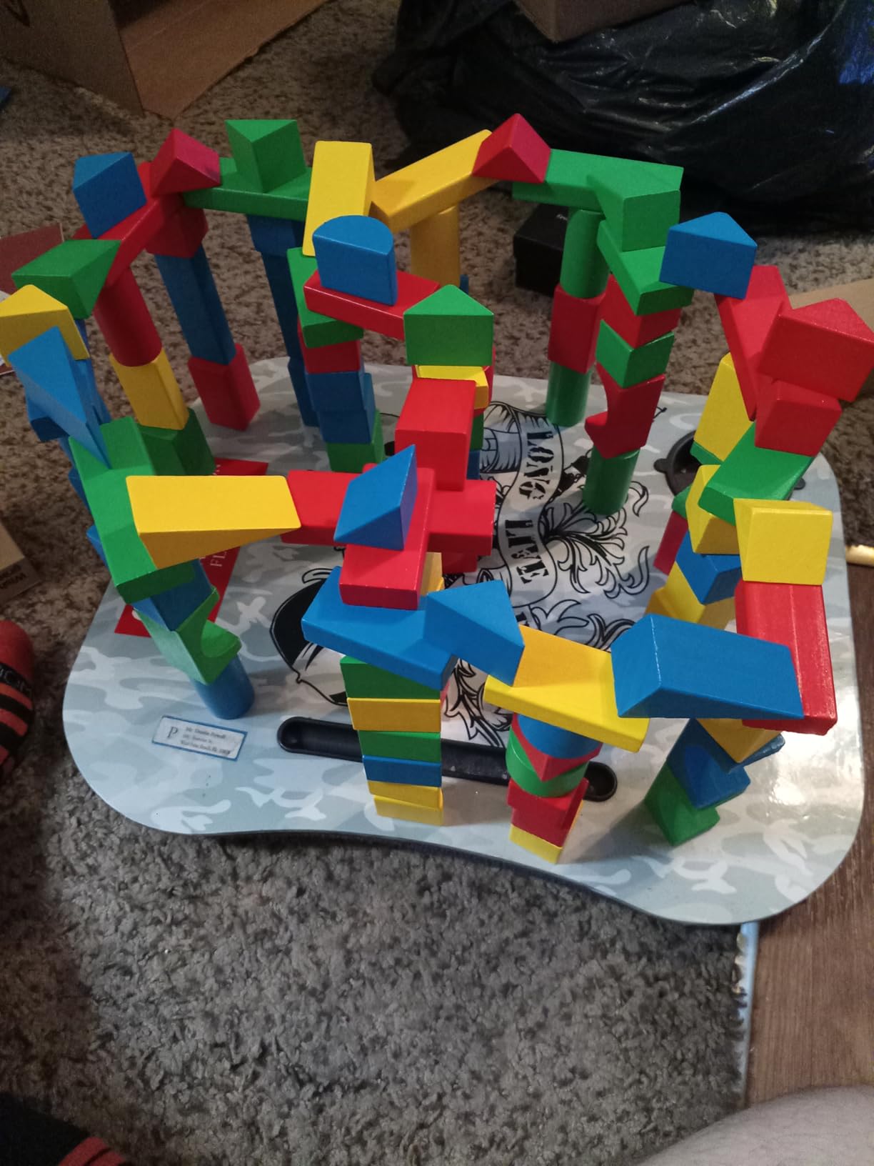 Melissa & Doug Wooden Building Blocks, 100-Piece Set of Sorting & Stacking Toys in 4 Colors and 9 Shapes, Classic Toddler Toys for Ages 2+ - FSC Certified customer photo 2