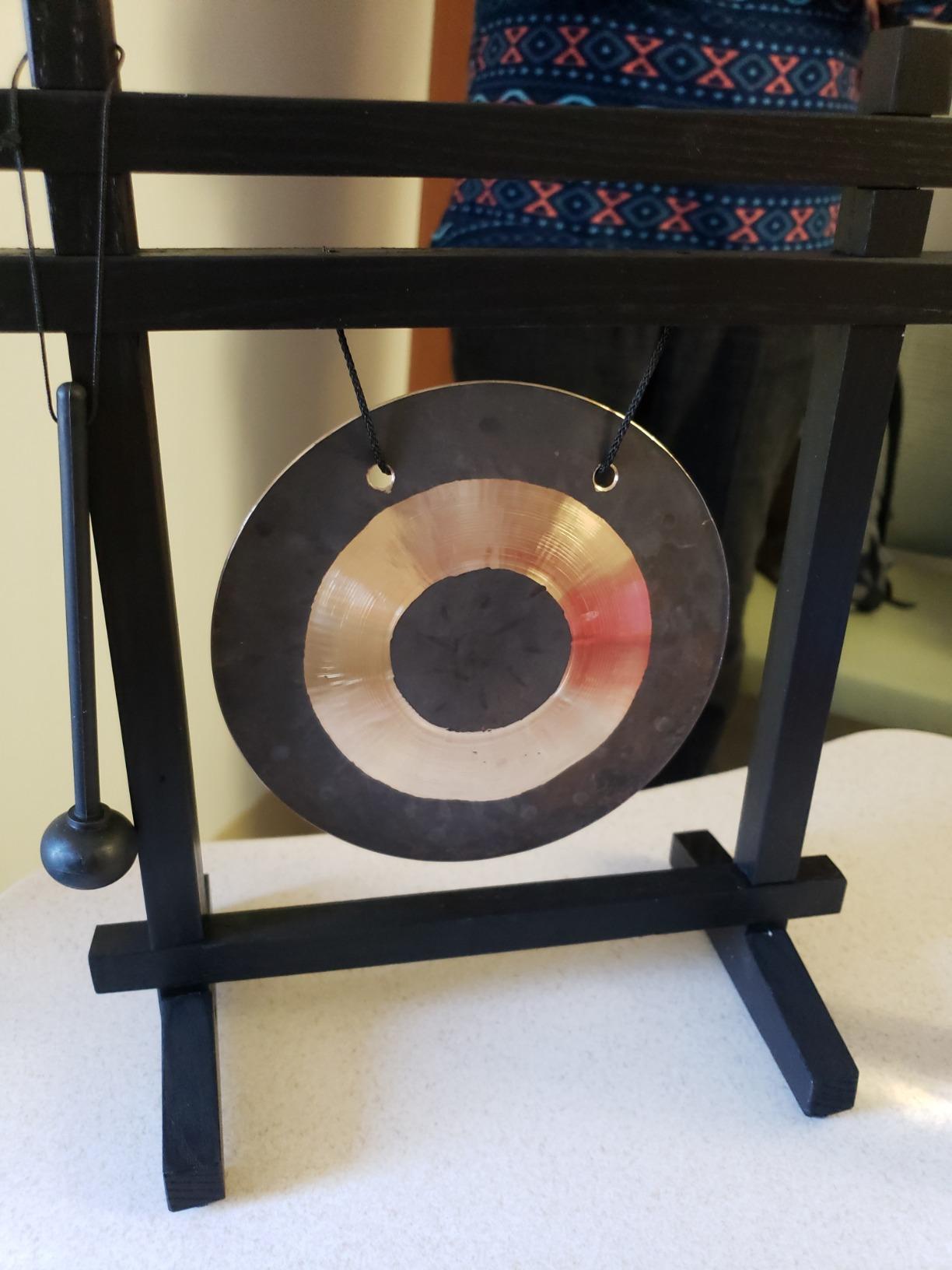 Woodstock Wind Chimes Desk Gong, Brass Hand-Hammered Bronze, Medium 12-Inch Tall, for Meditation, Yoga, Classrooms, Offices customer photo 2