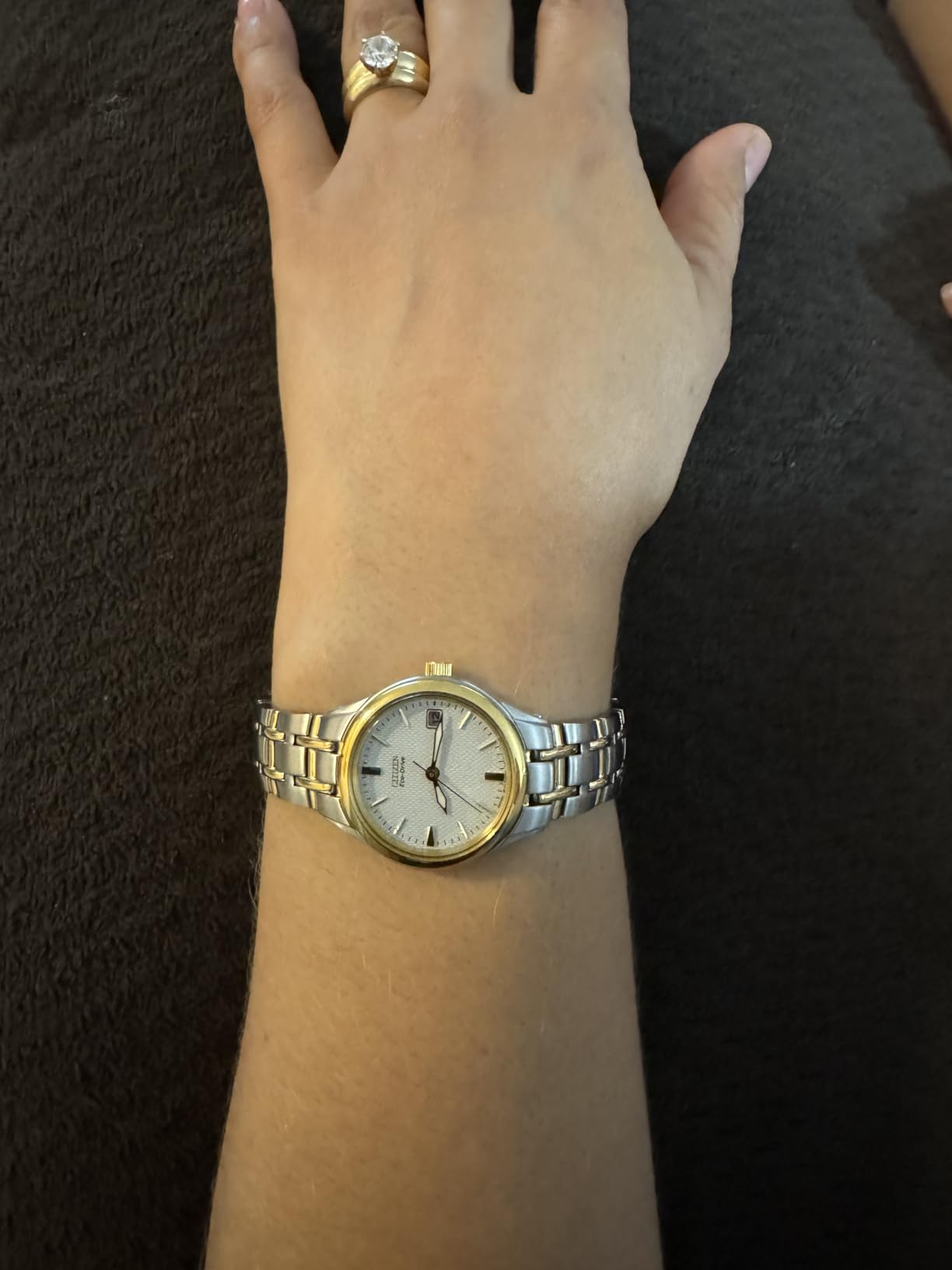 Womens Analogue Eco-Drive Watch with Stainless Steel Strap customer photo 2