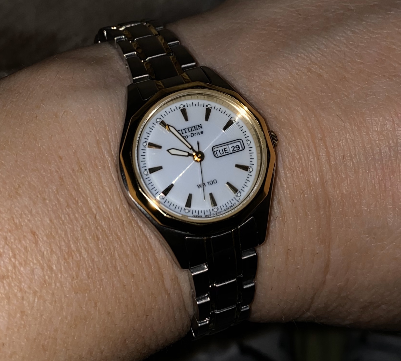 Citizen Women's Eco-Drive Dress Classic Watch in Two-Tone Stainless Steel, White Dial (Model: EW3144-51A) customer photo 2