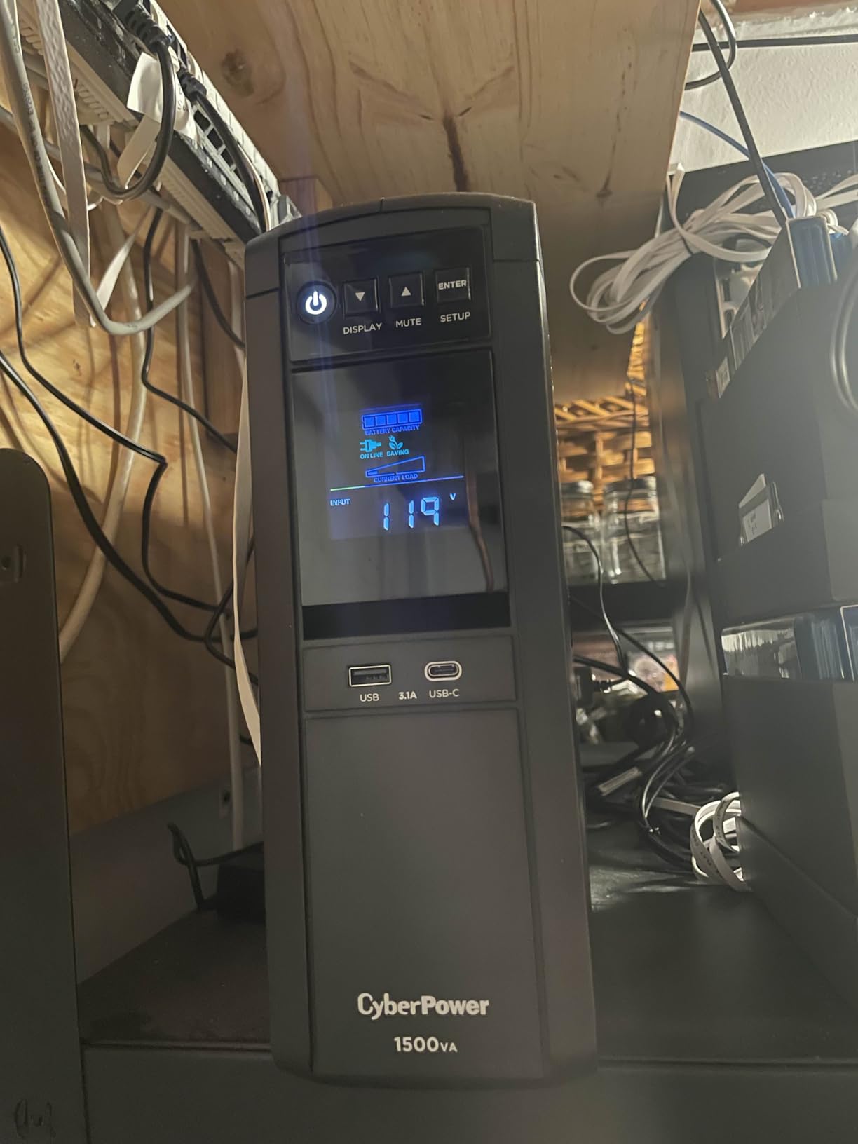 CyberPower CP1500PFCLCD PFC Sinewave UPS Battery Backup and Surge Protector, 1500VA/1000W, 12 Outlets, AVR, Mini Tower, UL Certified customer photo 1
