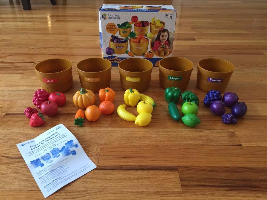 Learning Resources Farmer's Market Color Sorting Set - Play Food for Kids, Toddler Stacking Toys, Grocery and Kitchen Play Toys, Montessori, Fine Motor Skills customer photo 1