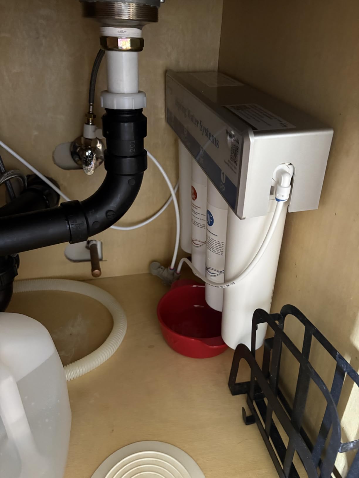iSpring CU-A4 0.01 Micron Ultra-Filtration Under Sink Water Filter System, Tankless 4-Stage High Capacity, Remove 99.99% Contaminants, Quick Filter Change with Brushed Nickel Faucet, White customer photo 1
