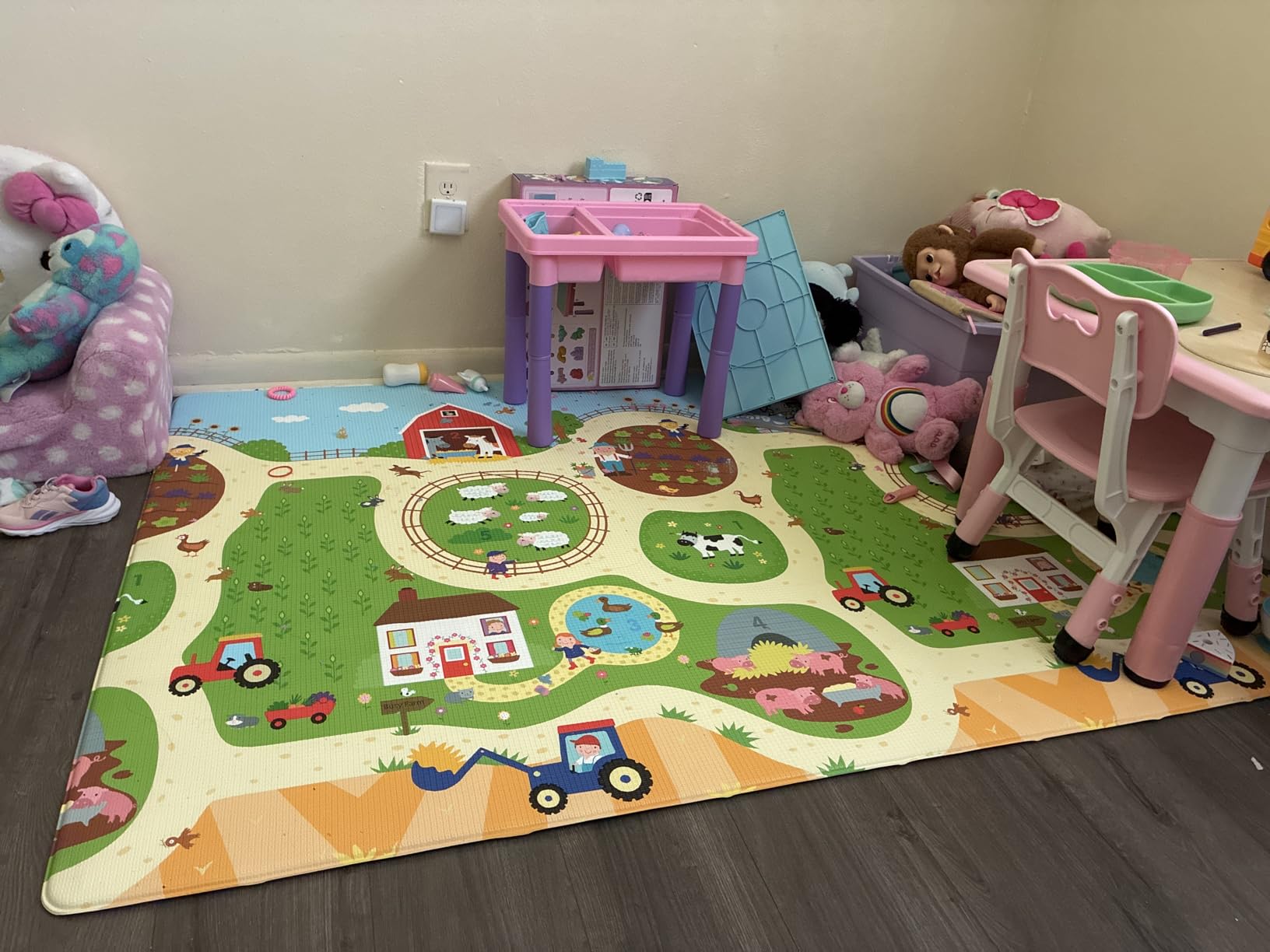 Baby Care Play Mat - Playful Collection (Busy Farm, Large) - Play Mat for Infants - Non-Toxic Baby Rug - Cushioned Baby Mat Waterproof Playmat - Reversible Double-Sided Kindergarten Mat customer photo 2