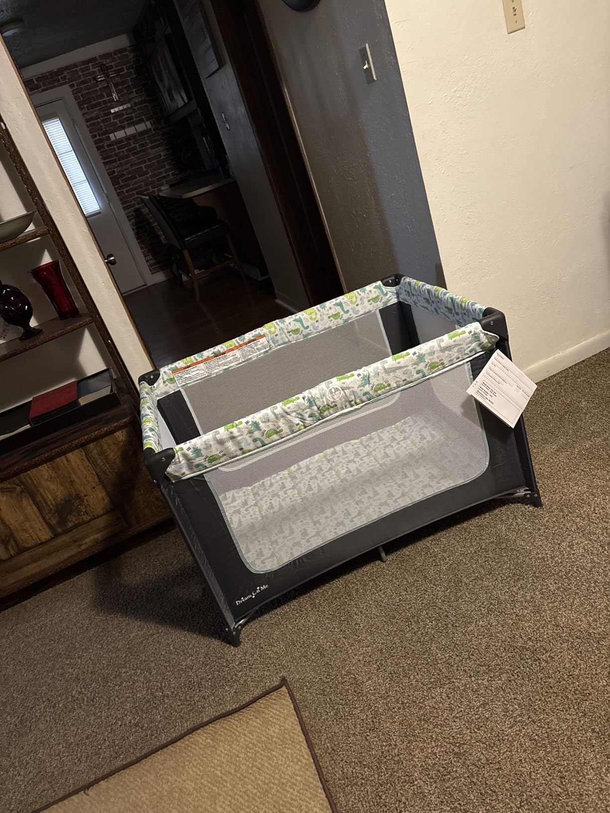 Dream On Me Zodiak Baby Playard, Breathable Mesh Sides, Soft Comfortable Mattress, Quick & Easy to Fold with Travel Carry Bag, Compact Space Saving Design - Beige customer photo 2