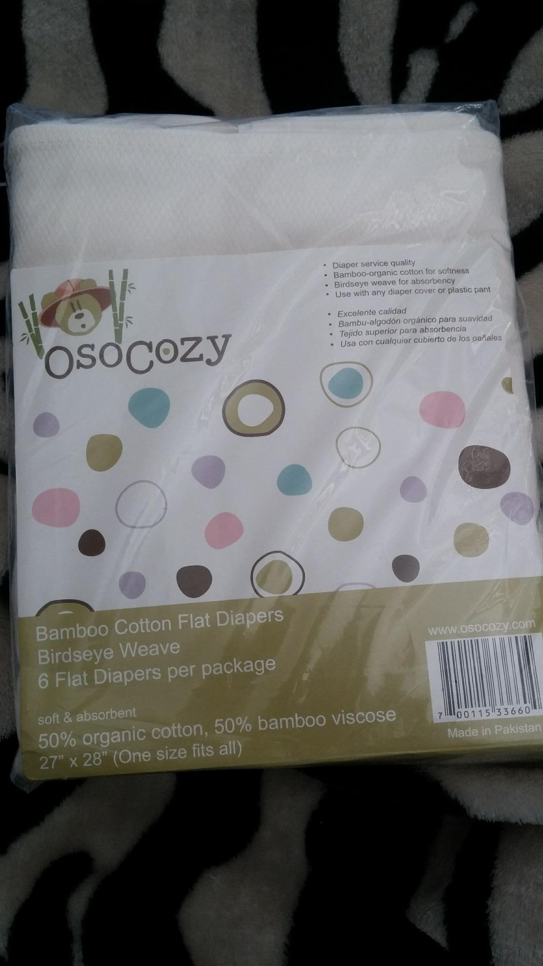 OsoCozy Bamboo/Organic Cotton Flat Cloth Diapers - Birdseye Weave - 32 x 35 Inch, Super Soft 70% Bamboo, 30% Organic Cotton, Unbleached Natural Color. 6 Count customer photo 1