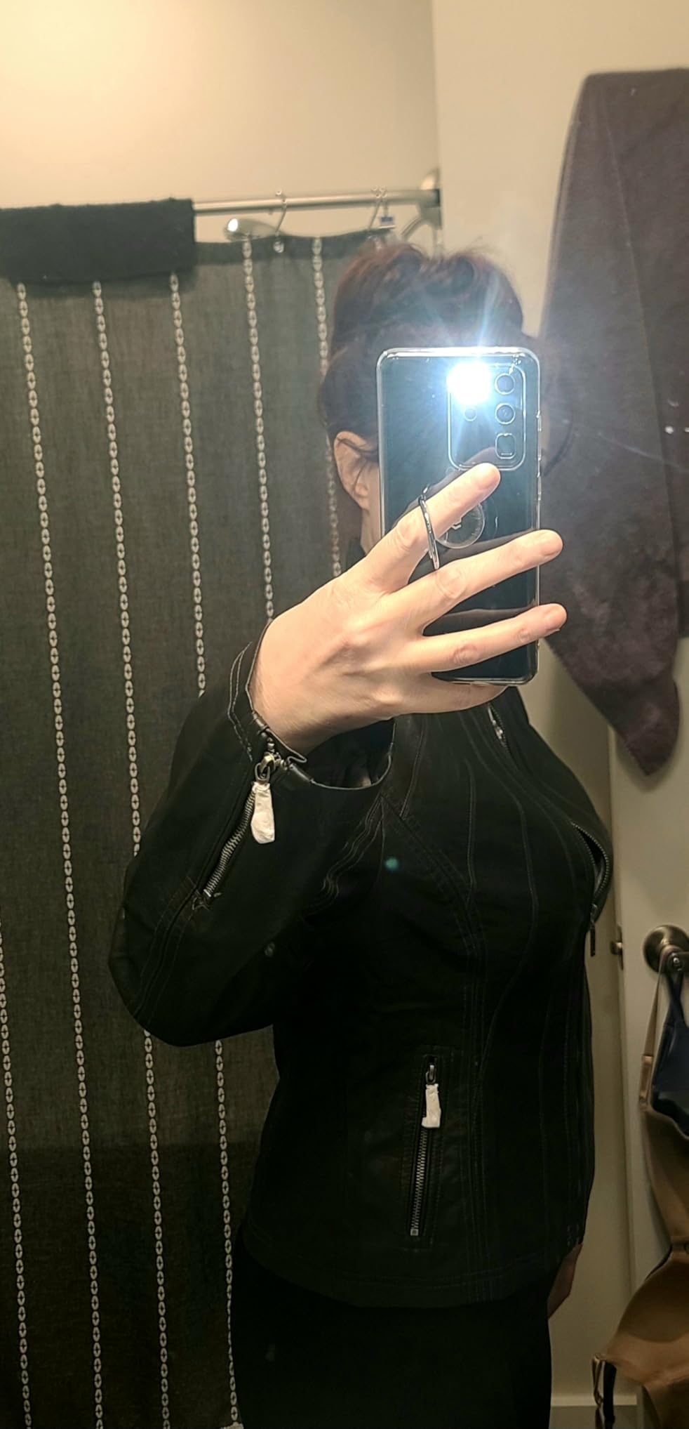 Slim Fit Stylish Vegan Leather Moto Jacket for Women - PU Biker Motorcycle Coat customer photo 1