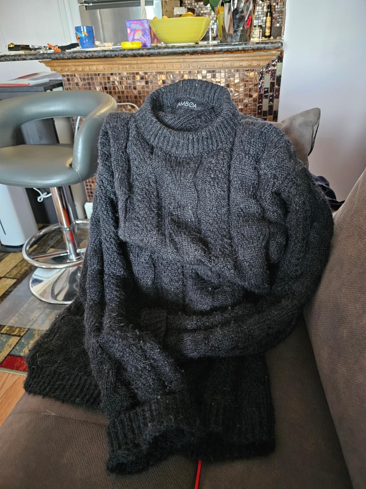 Alpaca Sweater for Men Light and Softness Wool Pullover Crewneck Knitted Fall Winter Sweaters customer photo 1