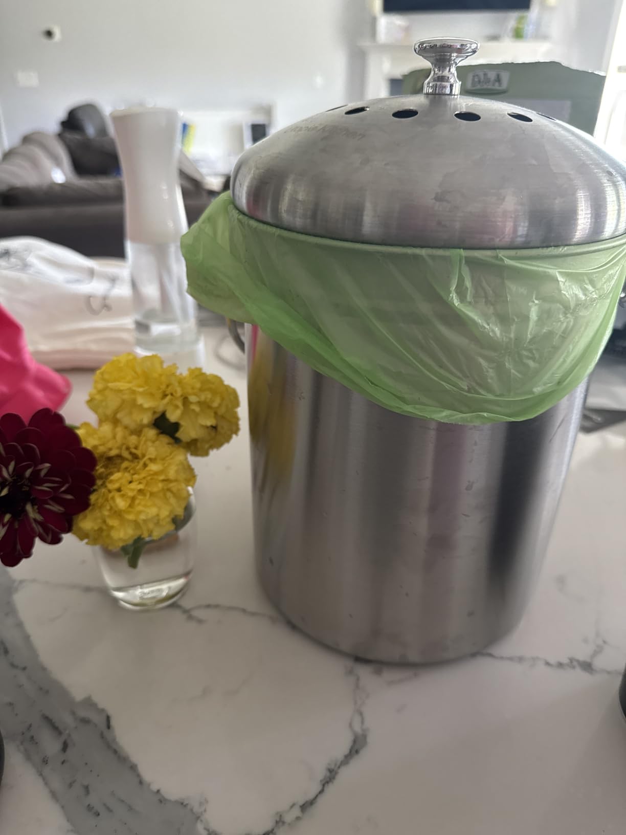 Utopia Kitchen Countertop Compost Bin Kitchen with Charcoal Filter - 1.3gallon Stainless Steel Kitchen Compost Bin Countertop - Ideal Kitchen Essentials or Small Composter for Under The Sink Trash customer photo 2