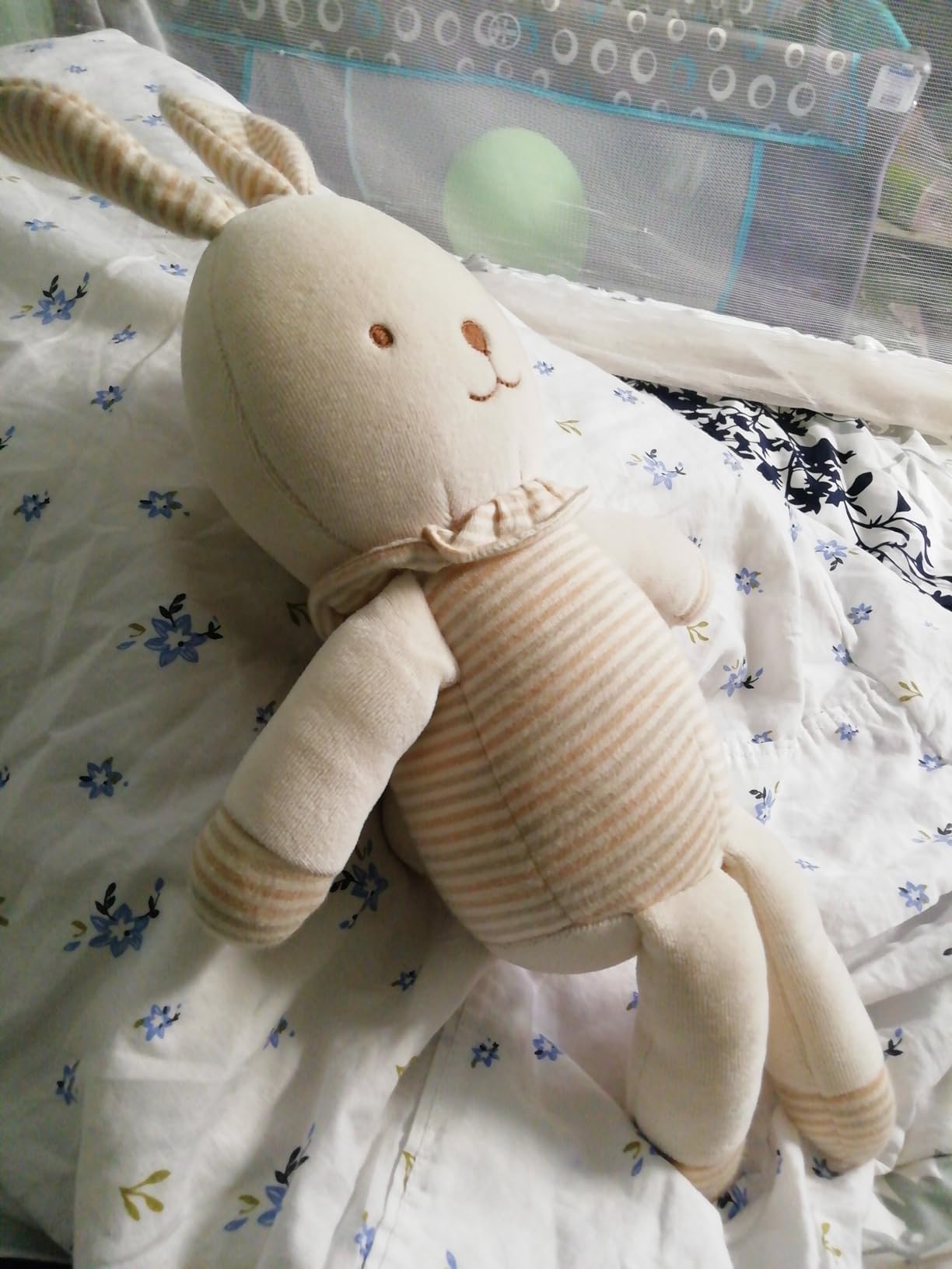 Organic Cotton Baby First Friend (Hello! Little Bunny) Attachment Doll for Baby, Pillow Buddy, Organic Toy 15.7 inches Tall customer photo 1