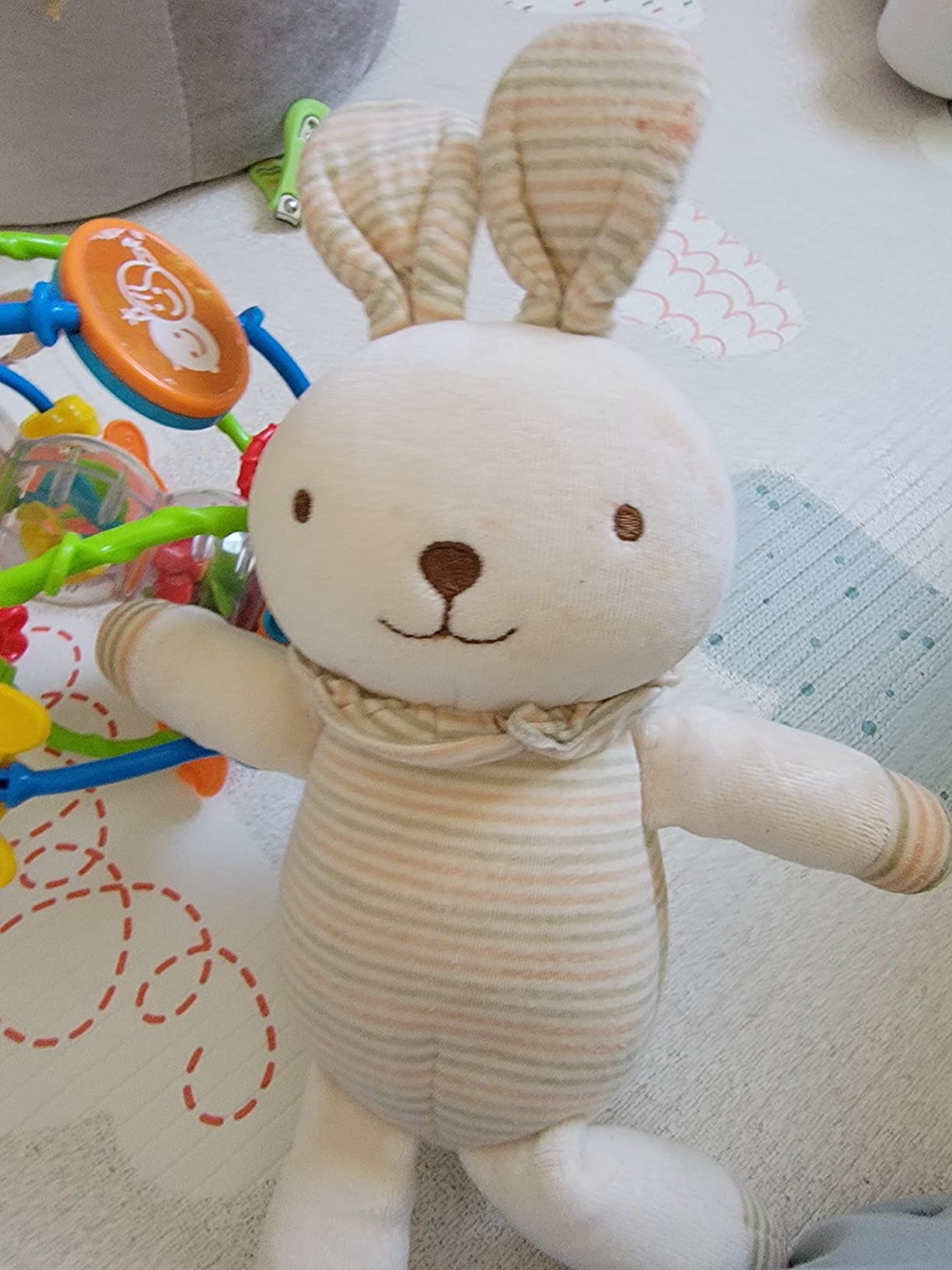 Organic Cotton Baby First Friend (Hello! Little Bunny) Attachment Doll for Baby, Pillow Buddy, Organic Toy 15.7 inches Tall customer photo 2