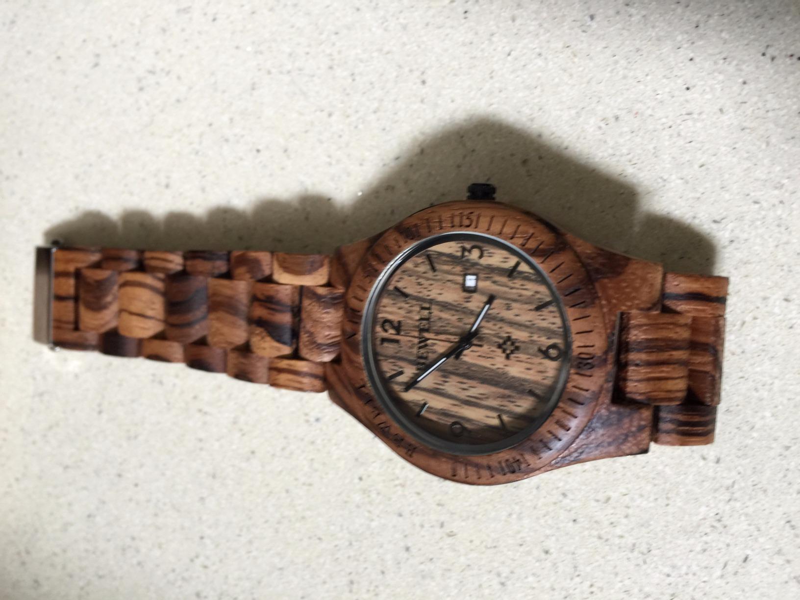 BEWELL W086B Mens Wooden Watch Analog Quartz Lightweight Handmade Wood Wrist Watch customer photo 1
