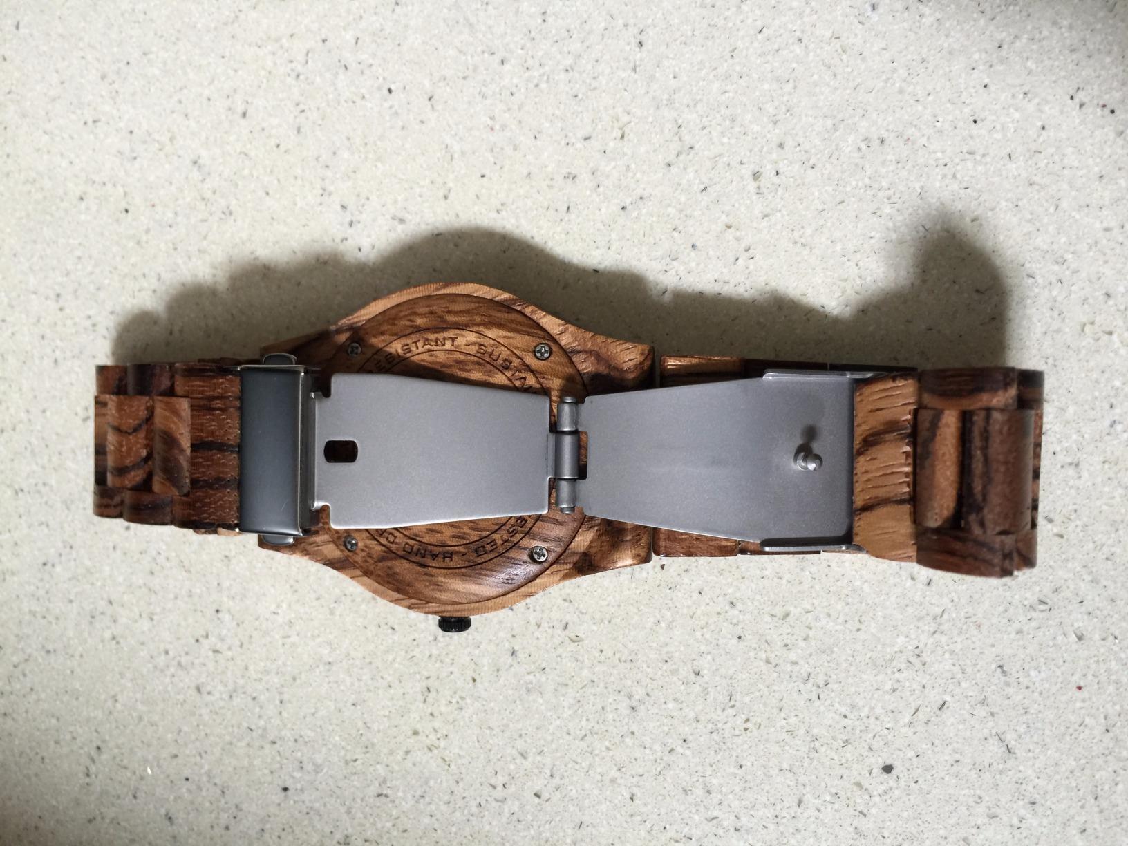 BEWELL W086B Mens Wooden Watch Analog Quartz Lightweight Handmade Wood Wrist Watch customer photo 2