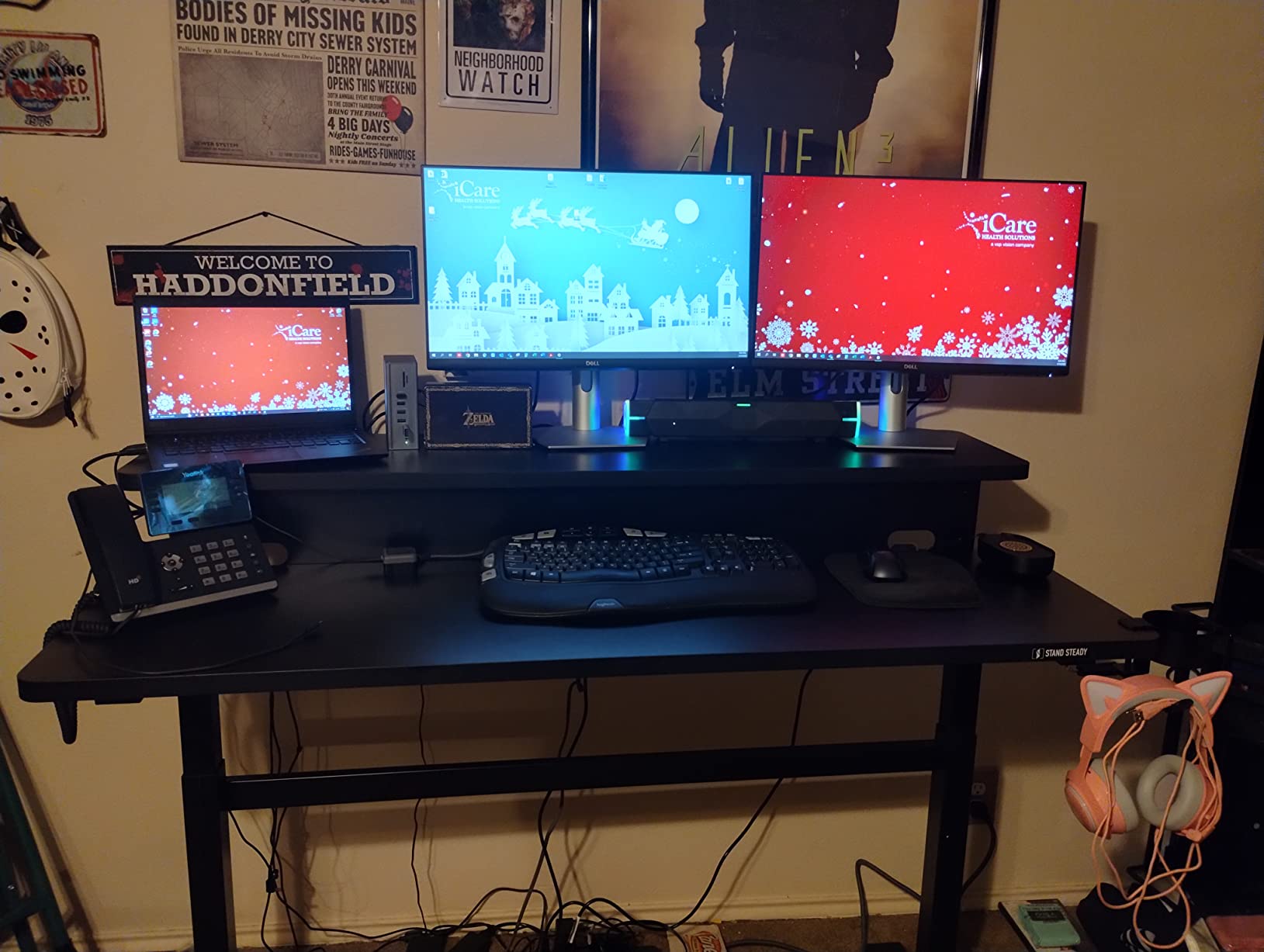 Stand Steady Tranzendesk | 55 Inch Dual Level Standing Desk with Shelf | Easy Crank Height Adjustable Sit to Stand Desk | Stand Up Workstation with Monitor Riser for Home & Office (55in / Black) customer photo 2