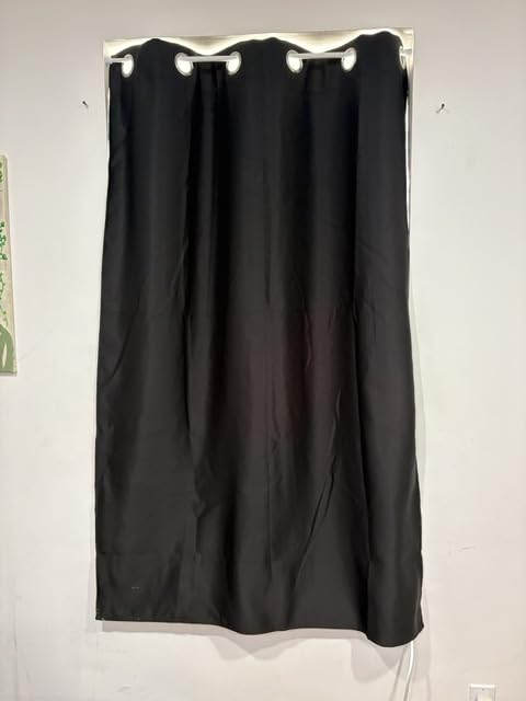 NICETOWN Halloween Pitch Black Solid Thermal Insulated Grommet Blackout Curtains/Drapes for Bedroom Window (2 Panels, 42 inches Wide by 63 inches Long, Black) customer photo 2
