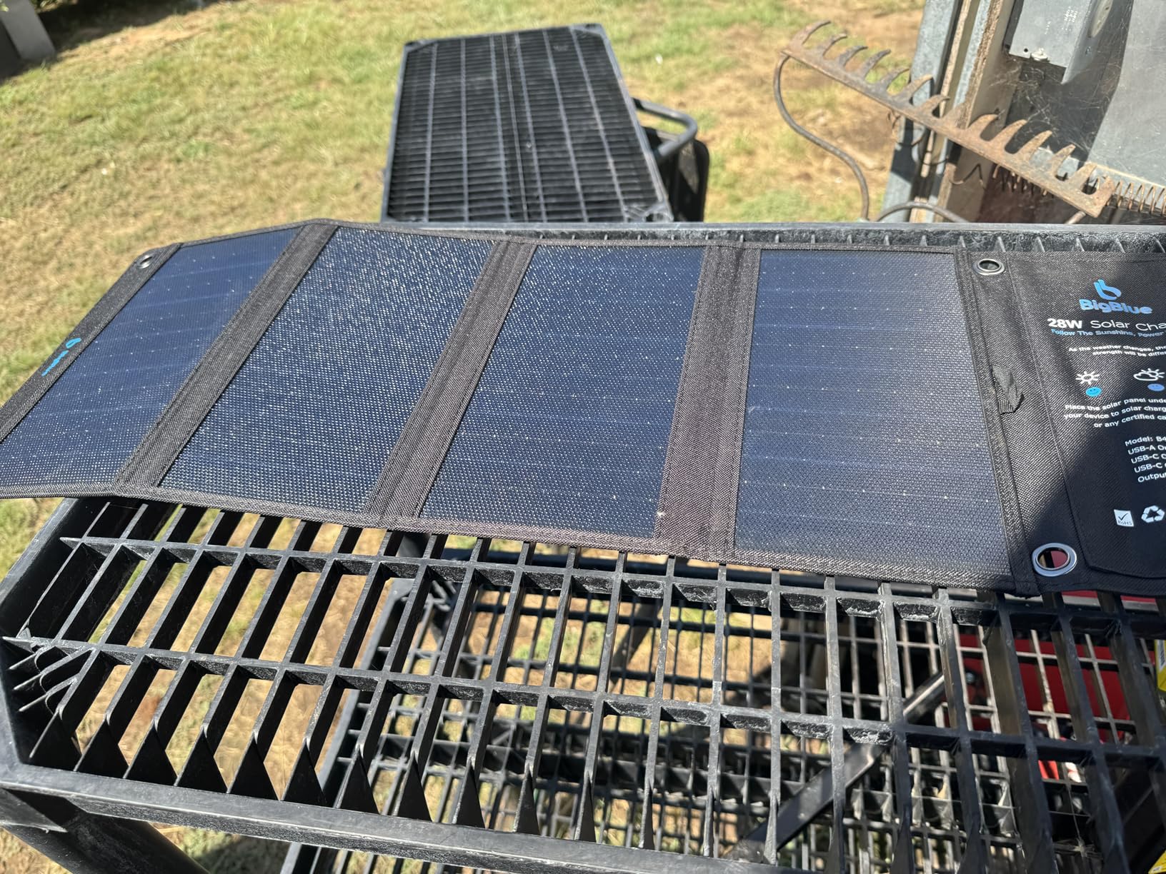 BigBlue 28W Solar Panel Charger with Dual USB-C and USB-A, Portable Solar Phone Charger for Camping, Hiking, Backpacking, Emergency Solar Charger for iPhone, iPad, Samsung Galaxy, Power Bank, GPS etc customer photo 1