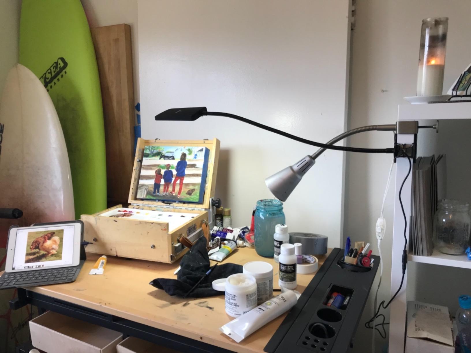 TROND LED Desk Lamp with Clamp, 1000LM Super Bright 3-Level Dimmable Desk Light 6000K Daylight, Extra-Long Flexible Gooseneck Clip on Light, Eye-Care Clamp Lamp for Painting, Workbench, Reading, Sewing customer photo 2