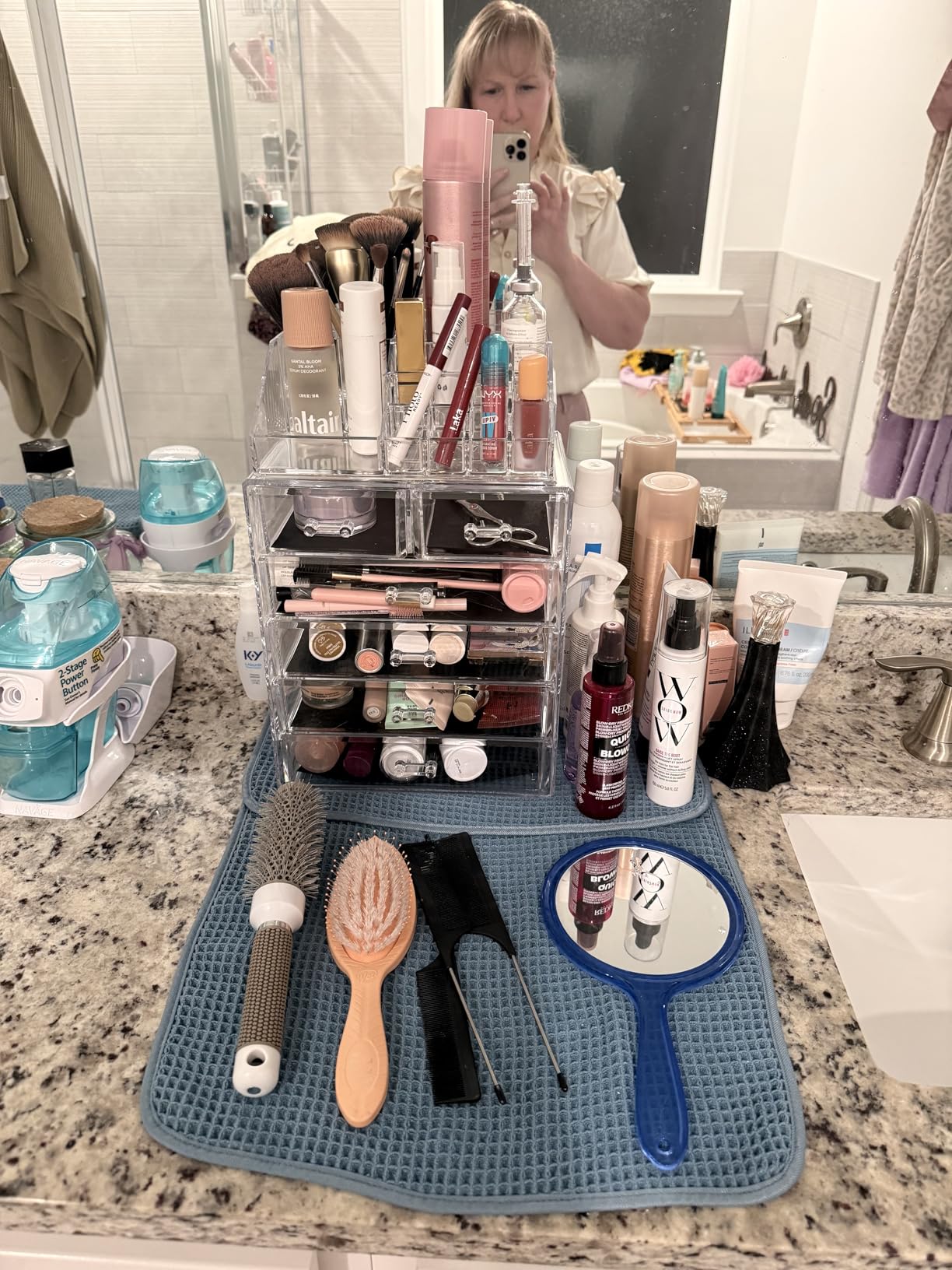 Sorbus Acrylic Makeup Organizer Set, 7-Drawer Vanity & Countertop Cosmetic Storage with Small & Wide Compartments, Clear Makeup Storage for Brushes, Jewelry customer photo 1