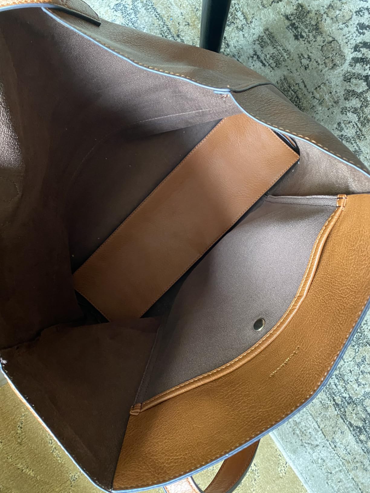Large Vegan Leather Tote - Womens Slouchy Shoulder Bag with Open Top customer photo 2