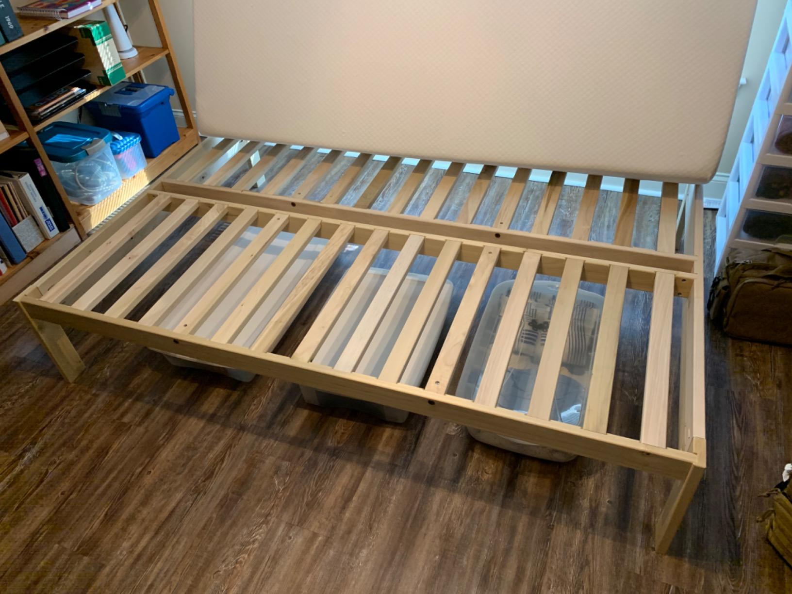 KD Frames Nomad Platform Bed - Queen Bed Frame - Unfinished Wood Bed Frame - Minimalist Swedish Design - Natural Wood Bed - Easy Assembly, No Box Spring Needed - Solid Wood Queen Platform Bed customer photo 1