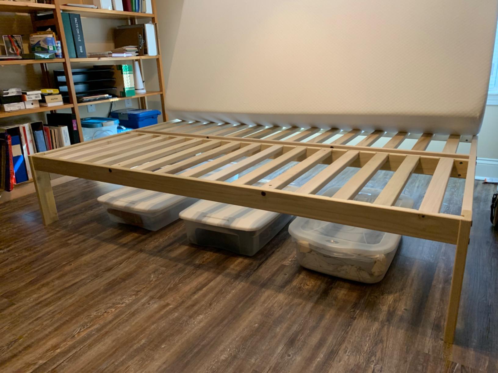 KD Frames Nomad Platform Bed - Queen Bed Frame - Unfinished Wood Bed Frame - Minimalist Swedish Design - Natural Wood Bed - Easy Assembly, No Box Spring Needed - Solid Wood Queen Platform Bed customer photo 2