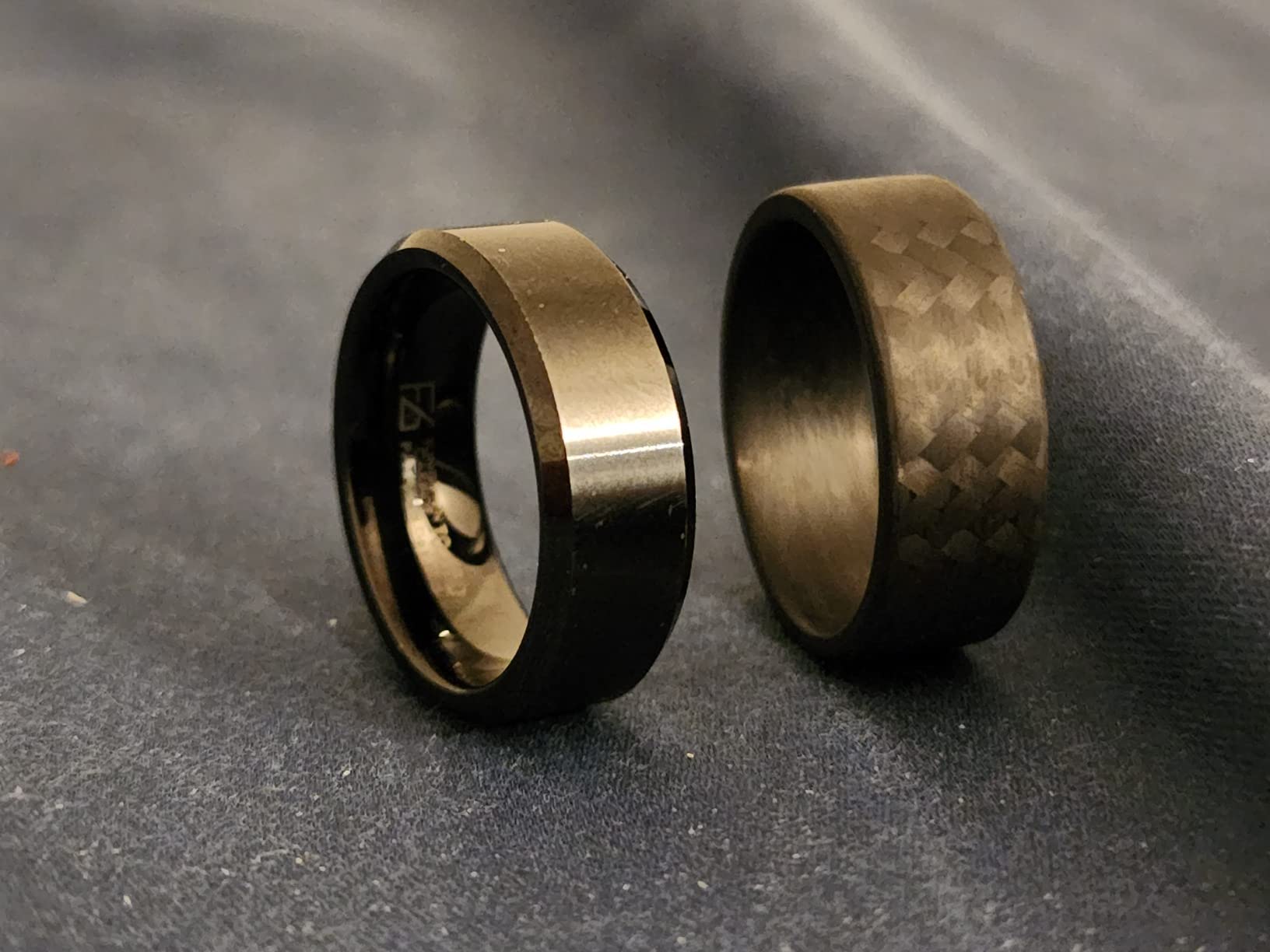 Carbon Fiber Twill Mens Wedding Ring | Matte Finish | Durable | Handmade in USA customer photo 2