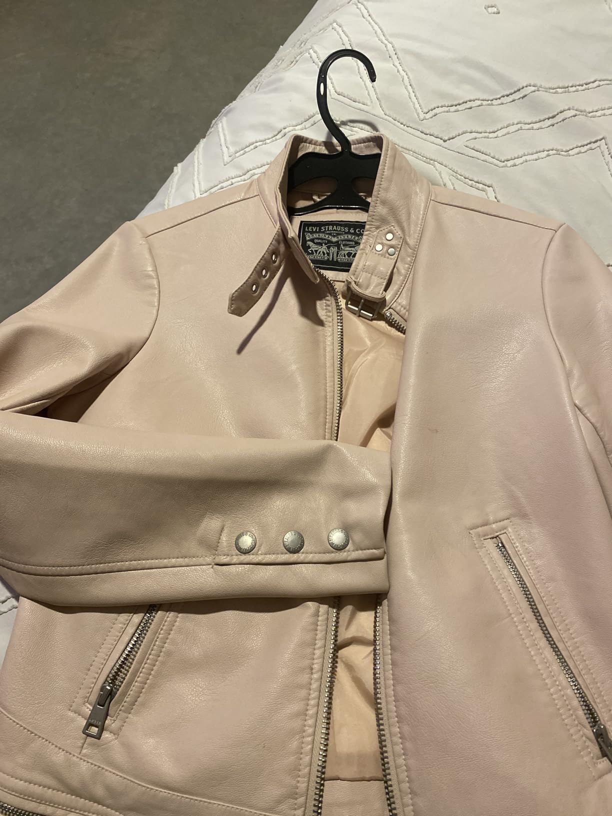 Women's Faux Leather Motocross Racer Jacket (Standard and Plus) customer photo 1