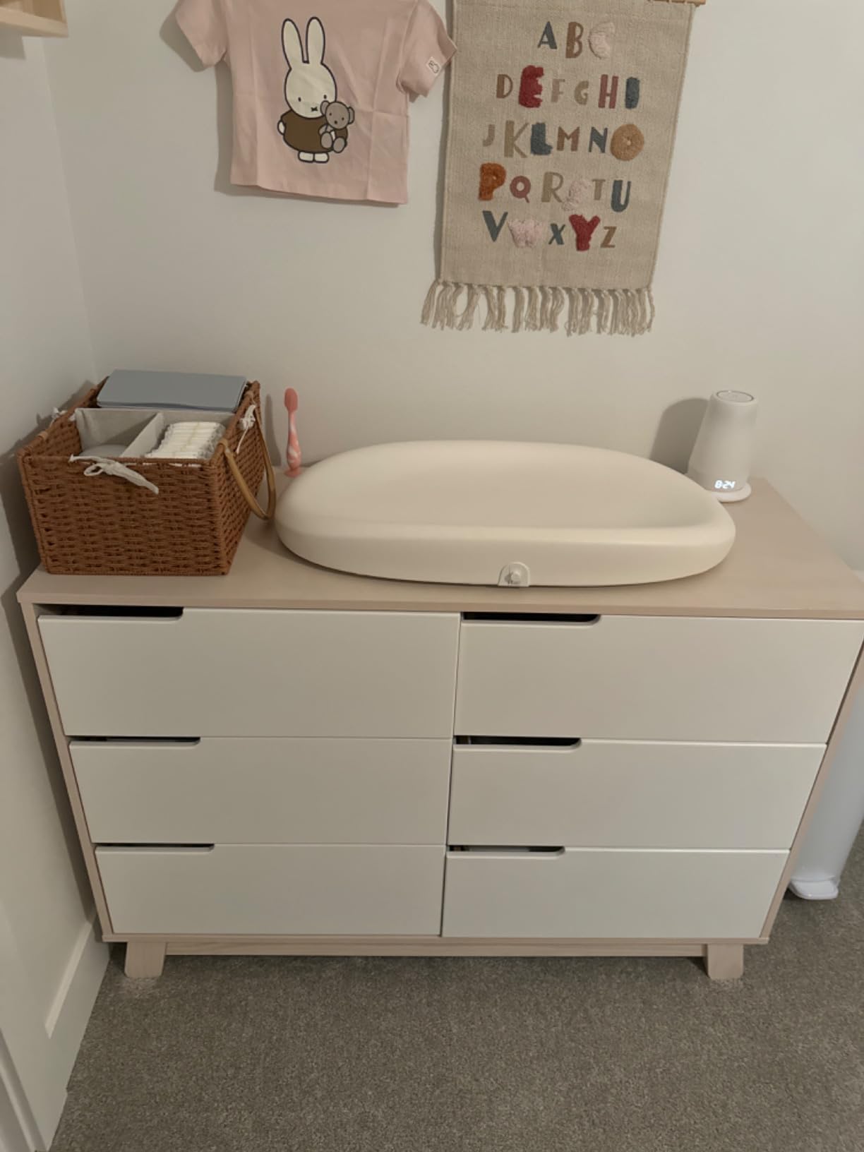 Babyletto Hudson 6-Drawer Assembled Double Dresser in Washed Natural and White, Greenguard Gold Certified customer photo 1