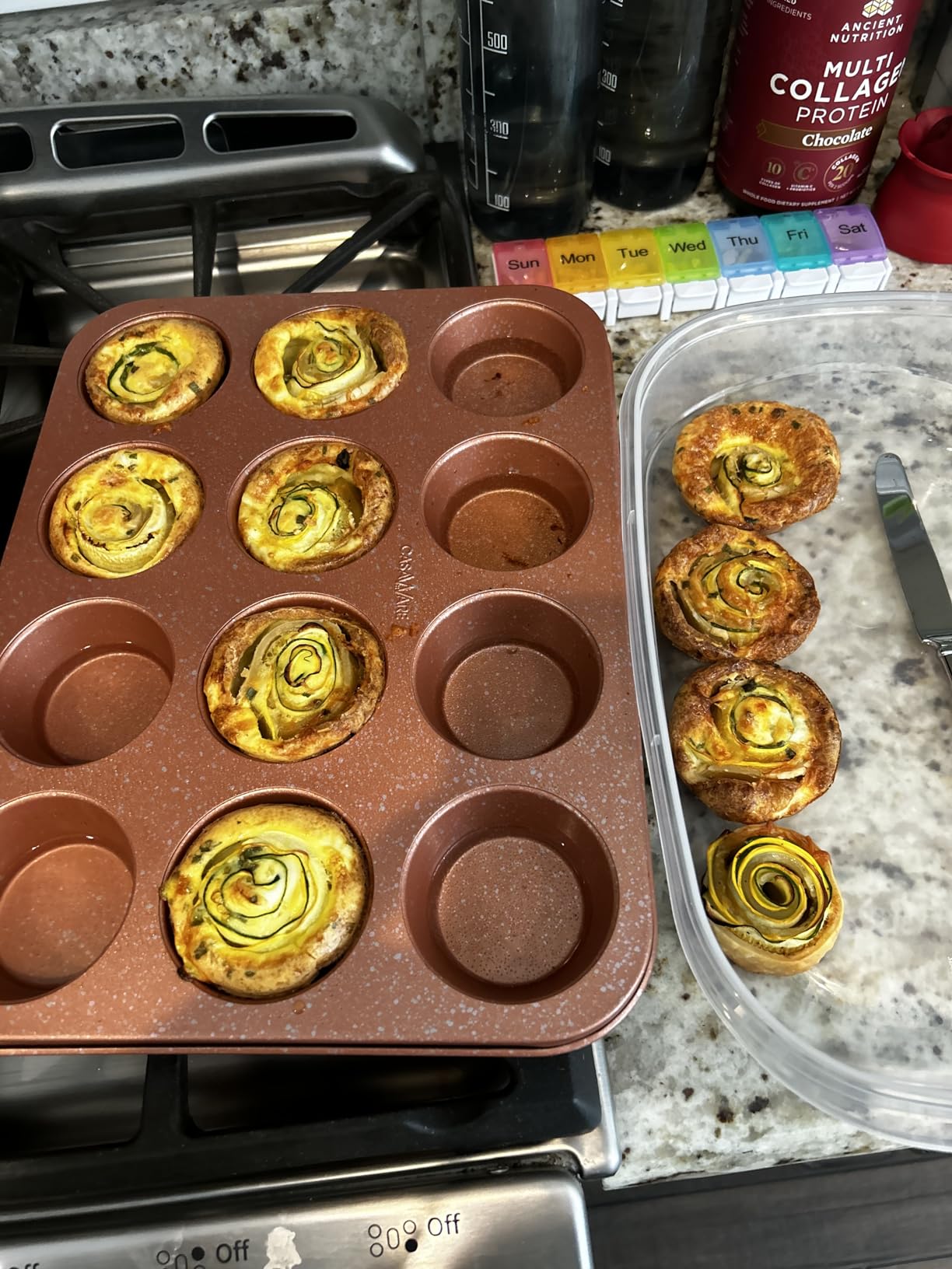 casaWare Ceramic Coated NonStick 12 Cup Muffin Pan (Blue Granite) customer photo 1