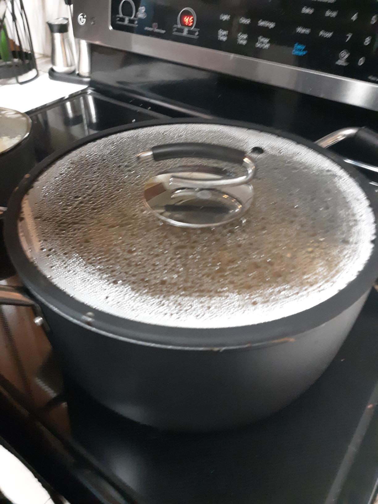 DaTerra Cucina - 8 Qt Nonstick Ceramic Dutch Oven with Lid - Large Oven Safe Stock Pot, Induction Compatible, Lightweight, Lead & PFOA Free, Volcanic Black, Durable Nonstick Cookware - Made in Italy customer photo 2