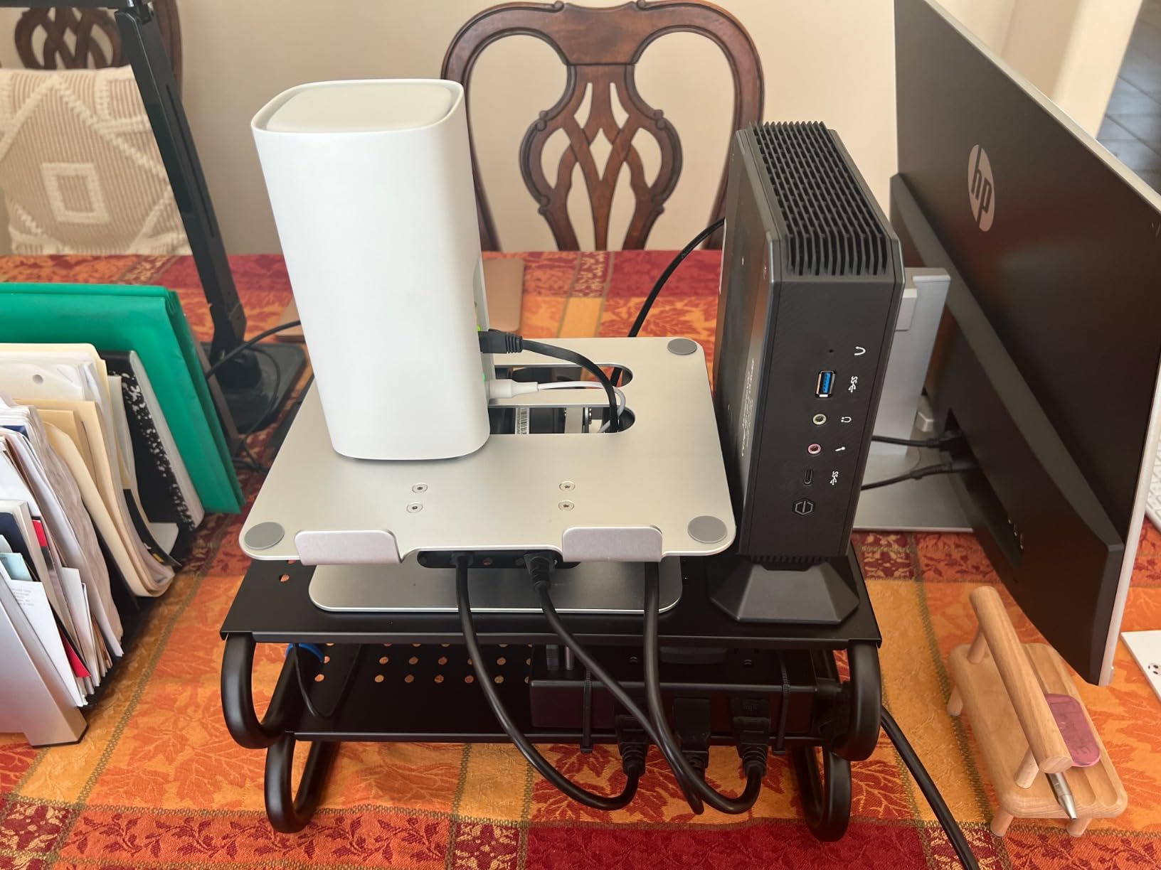 HUANUO Monitor Riser for Desk, Desk Organizer, Laptop Shelf w/Vented for Screen, Computer Stand for PC, Printer customer photo 2