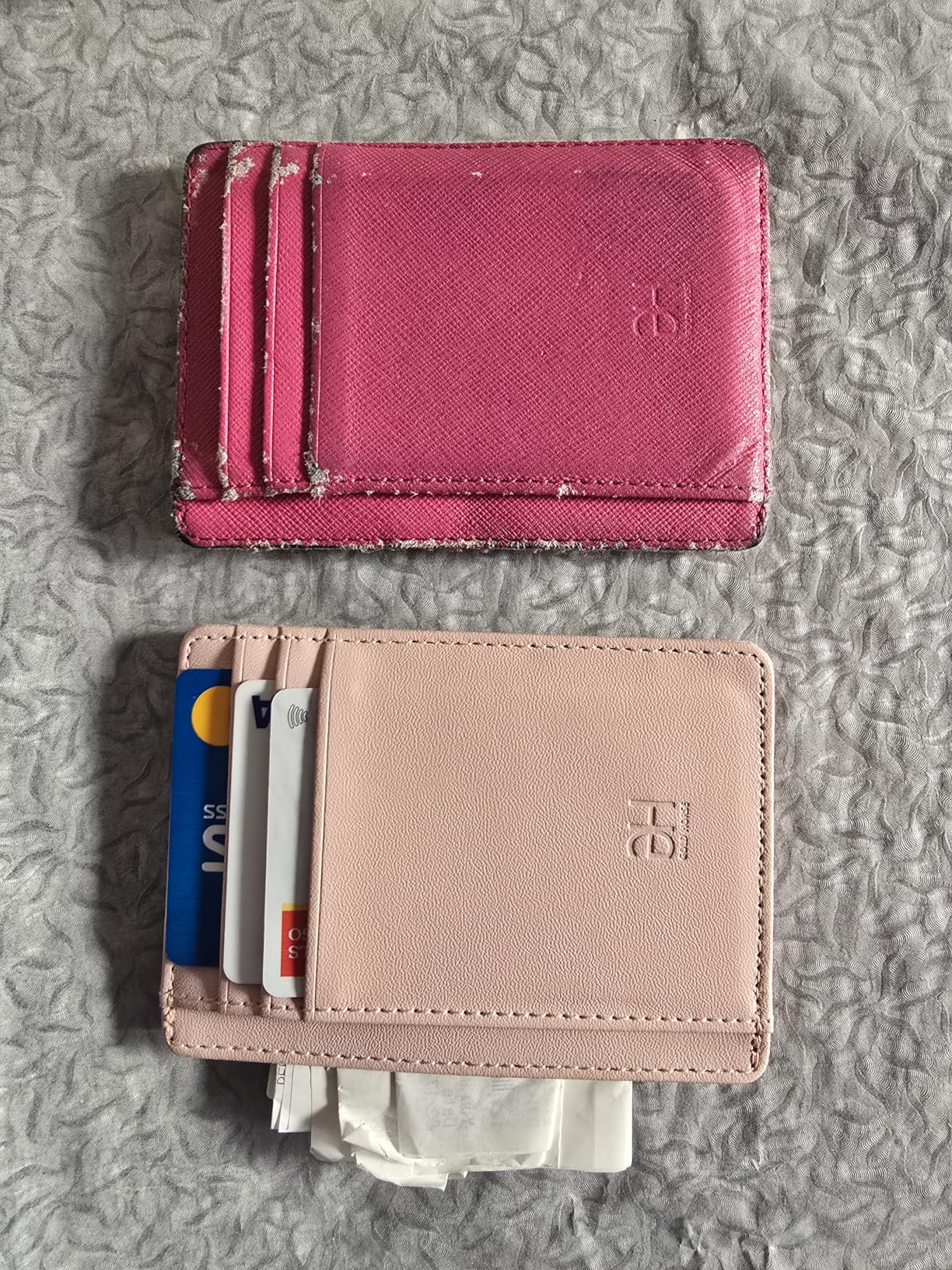 Slim RFID Blocking Card Holder Minimalist Leather Front Pocket Wallet for Women customer photo 2