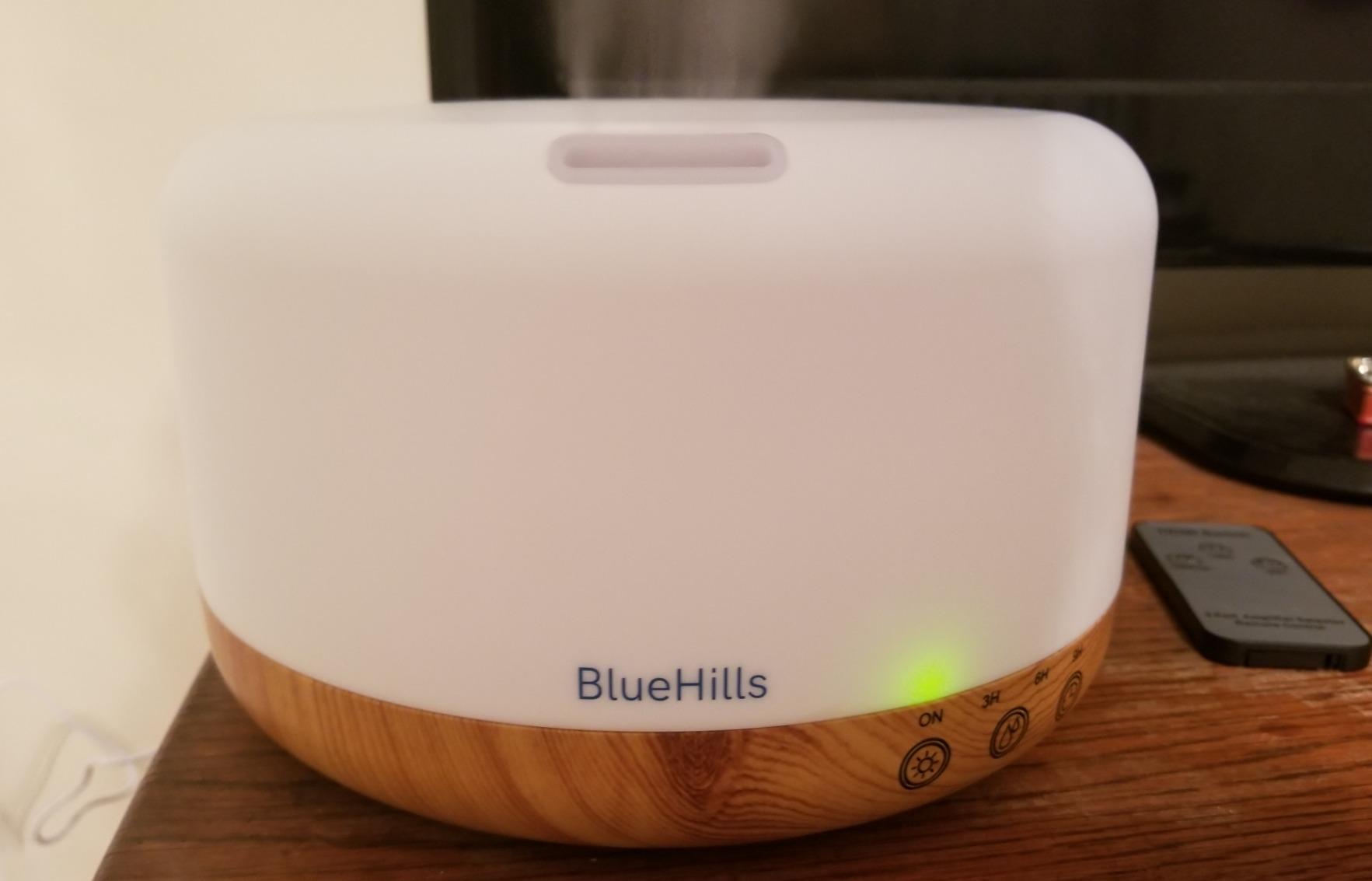 BlueHills Premium 1000 ML XL Essential Oil Diffuser Aromatherapy Humidifier with Remote Timer for Large Room Home 18 Hour Run Huge Coverage Area 1 Liter Mood Light Extra Large Capacity Wood Grain D004 customer photo 2