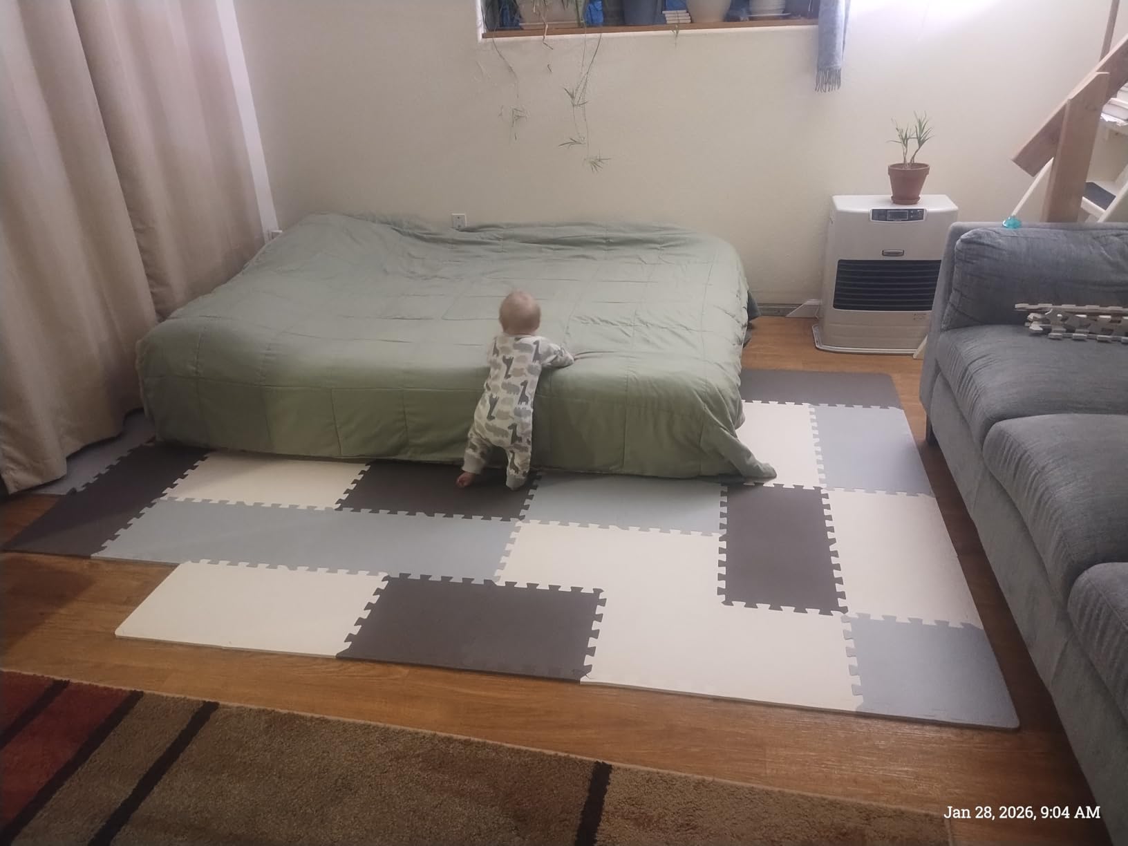 ProSource Baby Play Mat, Soft Foam Floor Tiles for Kids, Interlocking EVA Panels for Playpen Use, Crawling Development Surface, Safe Non-Toxic Toddler Flooring, 16 Tiles, Multicolor customer photo 2
