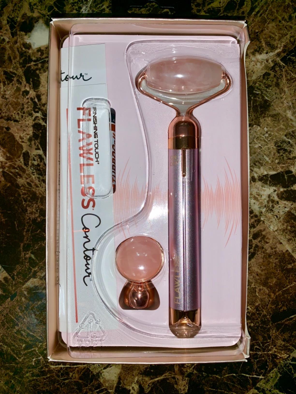 Finishing Touch Flawless Contour Vibrating Facial Roller & Massager, Rose Quartz customer photo 2