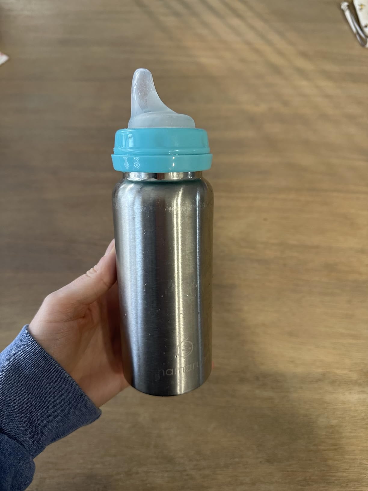 3-in-1 Stainless Steel Baby Bottle - Newborn to Toddler Sippy and Straw Cup, Leak-Proof Insulated, Ages 0-4, 8 oz Blue customer photo 1