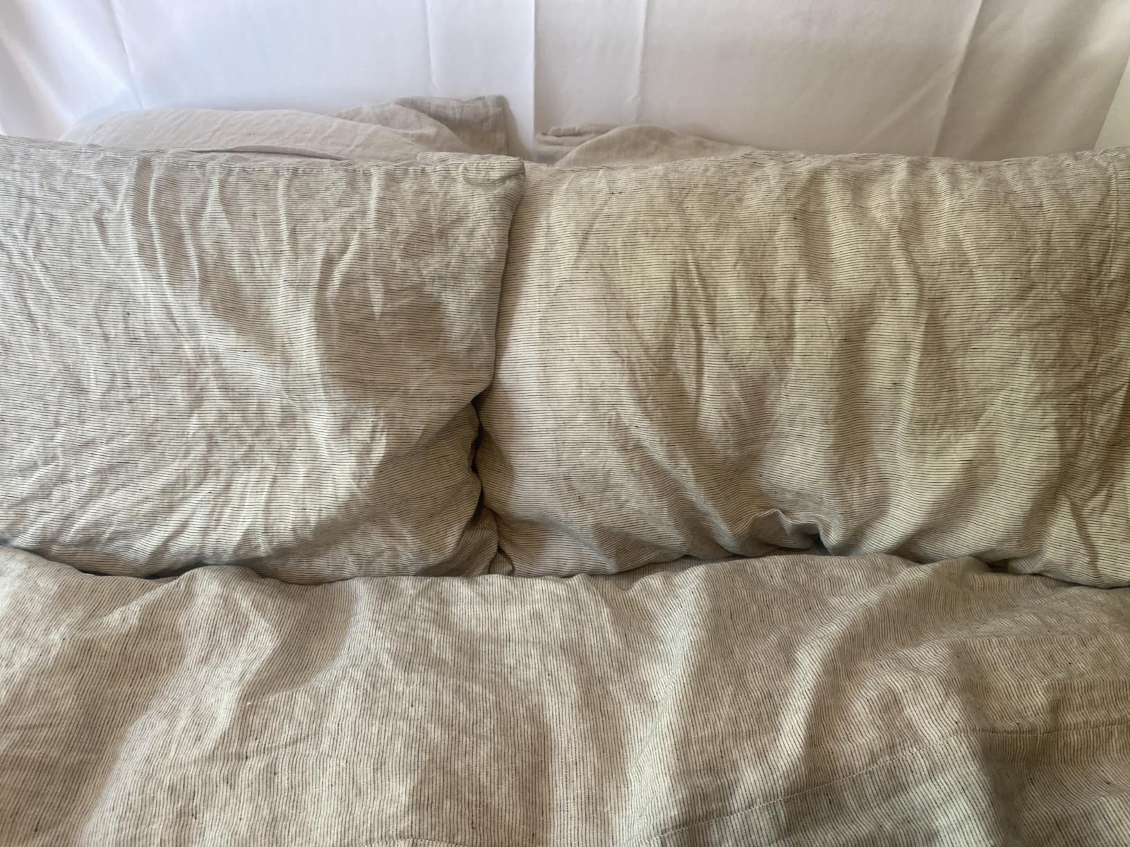 Sijo Stone Washed Organic French Linen Bed Sheet Set, GOTS Certified Organic, Best Cooling Linen Sheet Award by Sleep Foundation, 3 Piece - 2 Pillowcases and 1 Fitted Sheet (Classic, Queen) customer photo 1