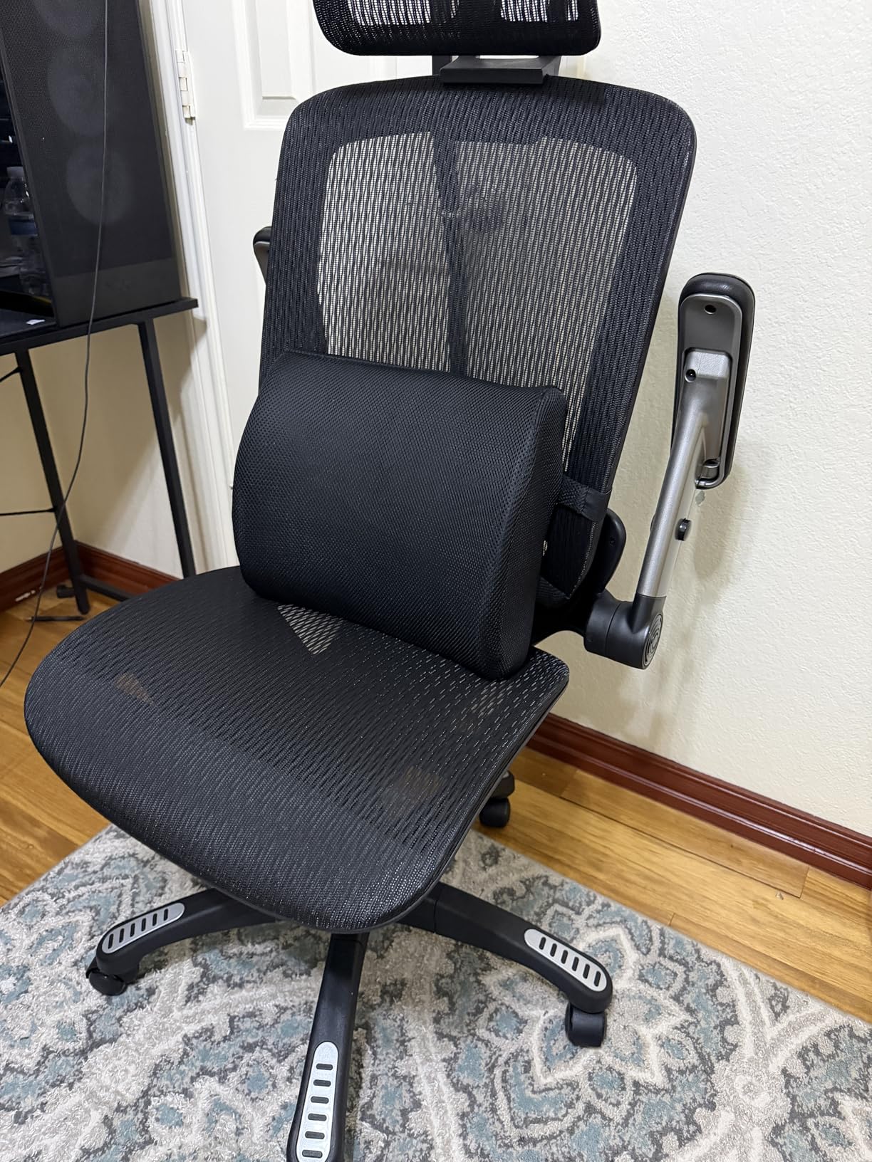 GABRYLLY Ergonomic Office Chair, High Back Home Desk Chair with Headrest, Flip-Up Arms, 90-120° Tilt Lock and Wide Cushion, Big and Tall Mesh Chairs for Man Woman, Black Task Chair customer photo 2