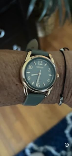 Women's Eco-Drive Dress Classic Watch in Rose-Tone Stainless Steel with Grey Leather Strap, Grey Dial (Model: FE1218-05H) customer photo 1
