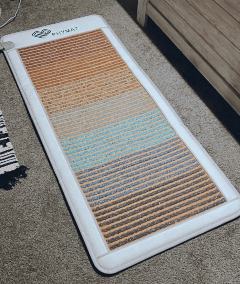 PHYMAT Far Infrared Heating Pad,Infrared Mat Full Body,7 Color Gemstone Heating Pad,7 Chakra Yoga Meditation Crystal Bio Mat,Auto Shut Off,Adjustable Temp(67