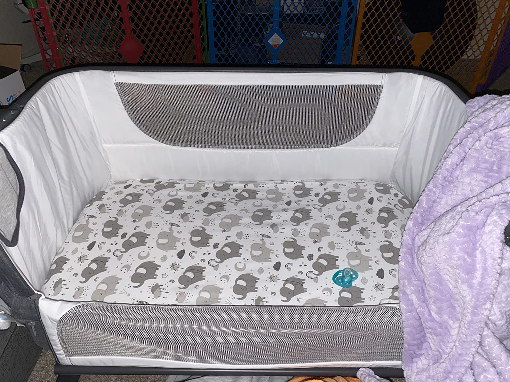 KoolerThings Baby Bassinet, Bedside Sleeper for Baby, Easy Folding Portable Crib with Storage Basket for Newborn, Bedside Bassinet, Comfy Mattress/Travel Bag Included (Bassinet) (Grey) customer photo 2