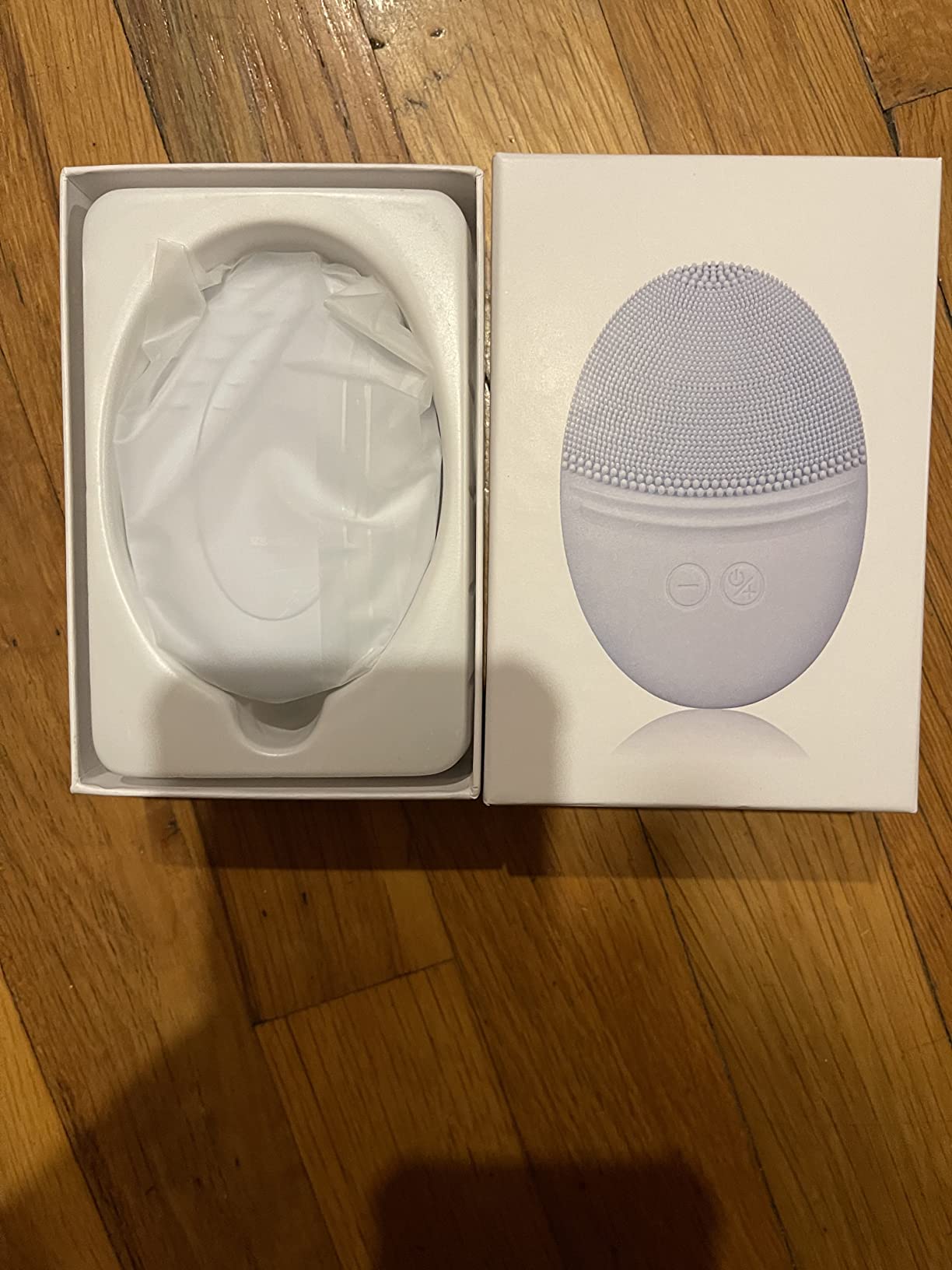 EZBASICS Facial Cleansing Brush, Waterproof Sonic Vibrating Face Brush for Deep Cleansing, Gentle Exfoliating and Massaging, Inductive charging (Blue) customer photo 2