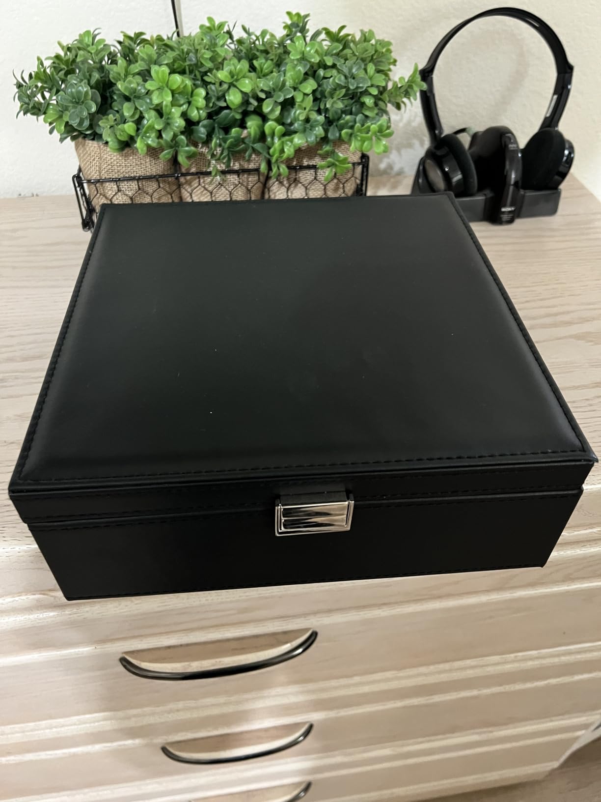 ProCase Jewelry Box for Women, 2 Layers Large Leather Jewelry Organizer Storage Case with Removable Pad for Earrings -Black customer photo 2