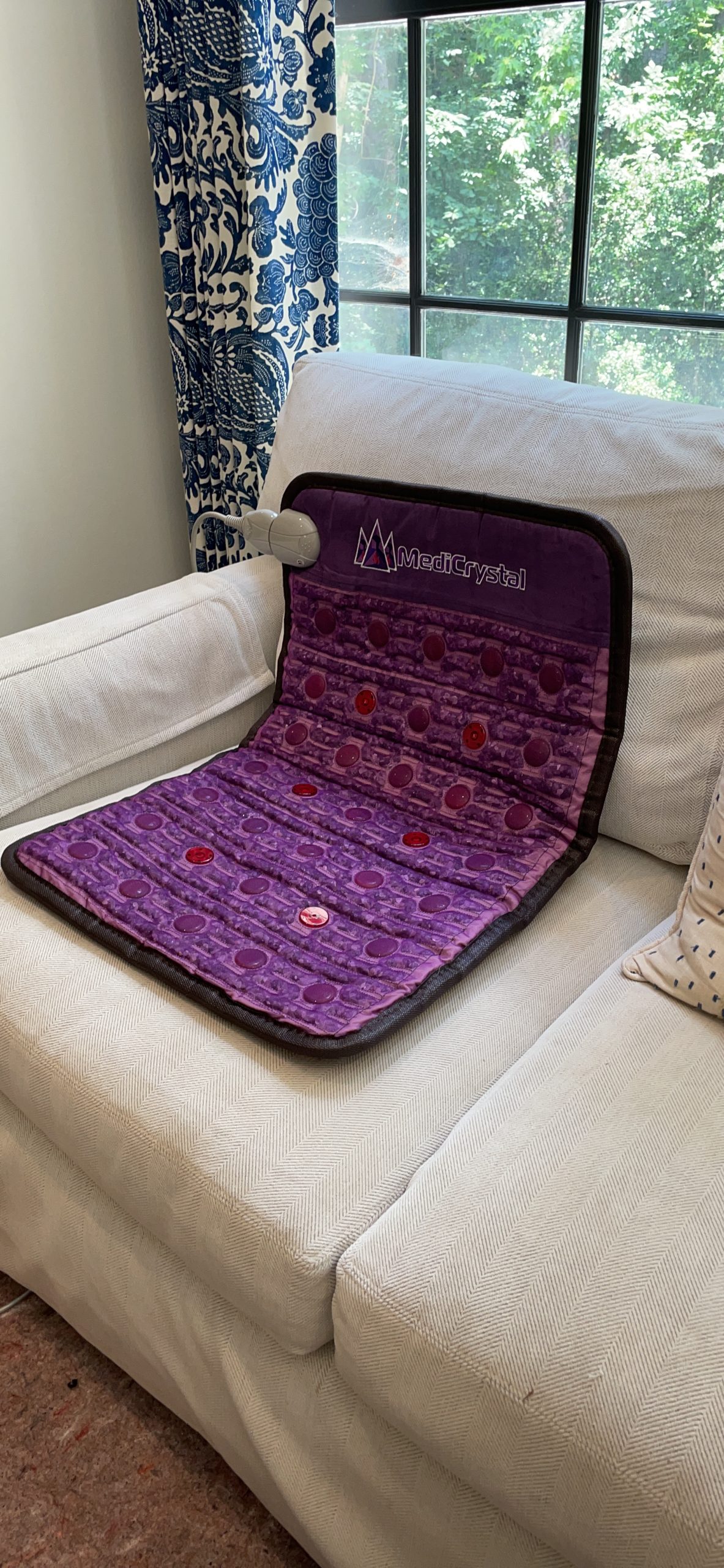 MediCrystal Far Infrared Amethyst Mat - Natural Agates + Photon Red Lights - FDA Registered Manufacturer - Negative Ion - FIR Heating Pad (Single 75