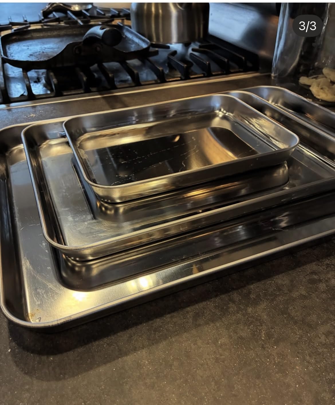 Stainless Steel Baking Sheet Tray Cooling Rack with Silicone Baking Mat Set, Cookie Pan with Cooling Rack, Set of 9 (3 Sheets + 3 Racks + 3 Mats), 10/12/16 Inch, Easy Clean customer photo 1