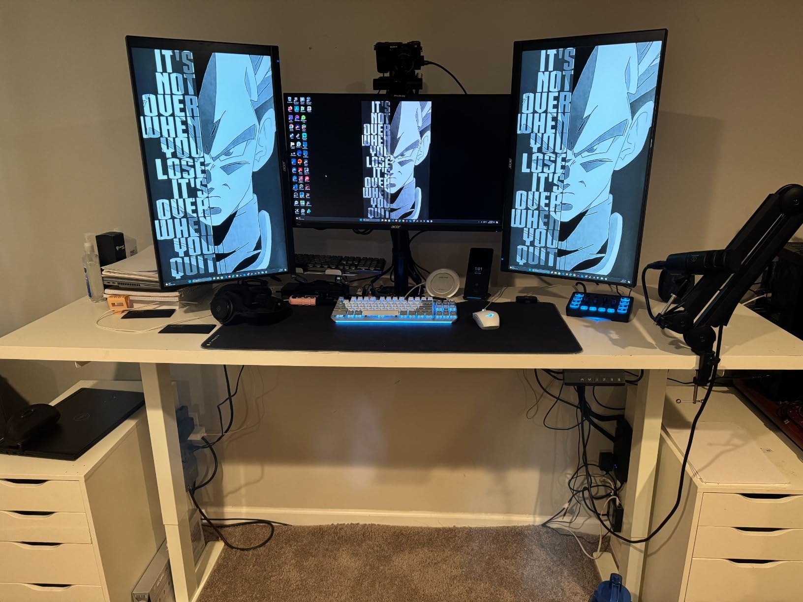 VIVO Heavy Duty Dual Motor Electric Sit Stand Desk Frame, 220 lbs Capacity up to 77