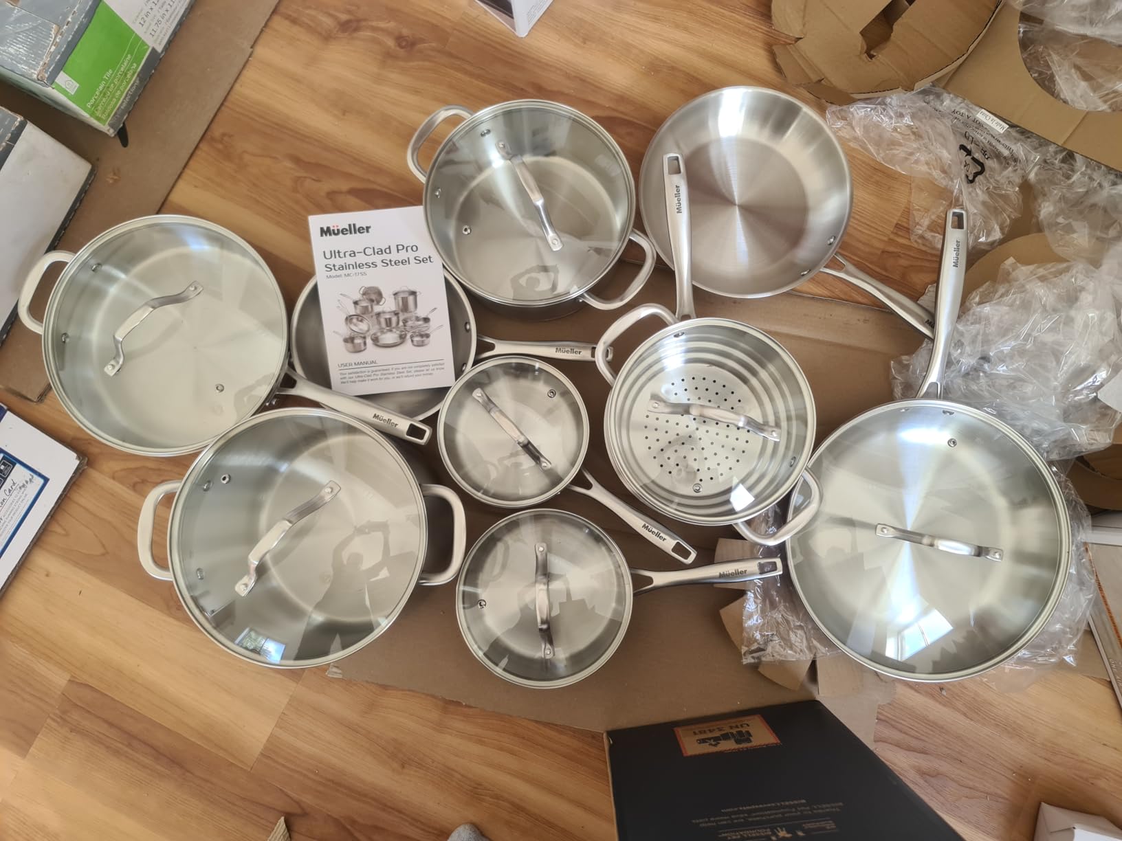 Mueller 17-Piece Stainless Steel Pots and Pans Set, Tri-Ply Ultra-Clad Pro customer photo 2