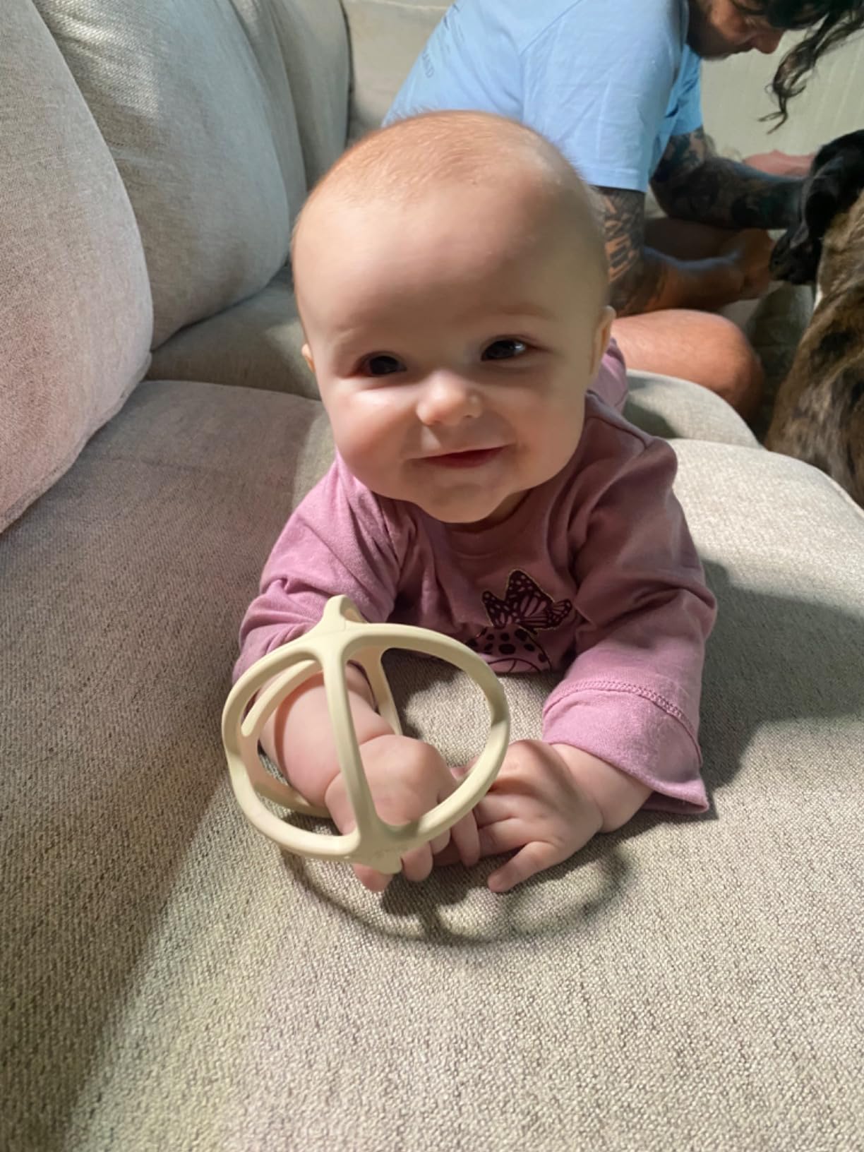 mushie Silicone Baby Teether Ball Toy (Woodchuck) customer photo 2