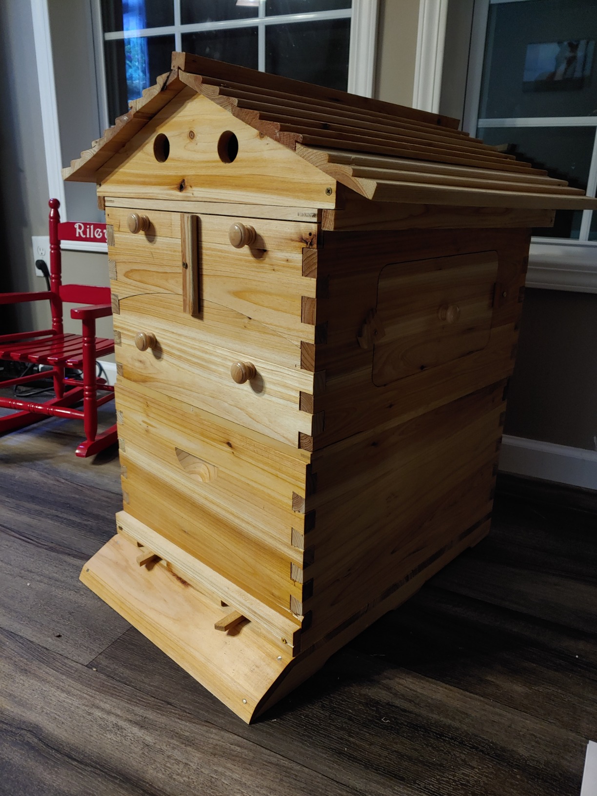 Auto Beehive Frame Comb - 7Pcs Automatic Wooden Beehive House, Auto Honey Hive Beehive Frames, Beekeeping Wooden House Beehive Boxes, Beehives and Supplies Starter Kit for Beekeepers customer photo 2