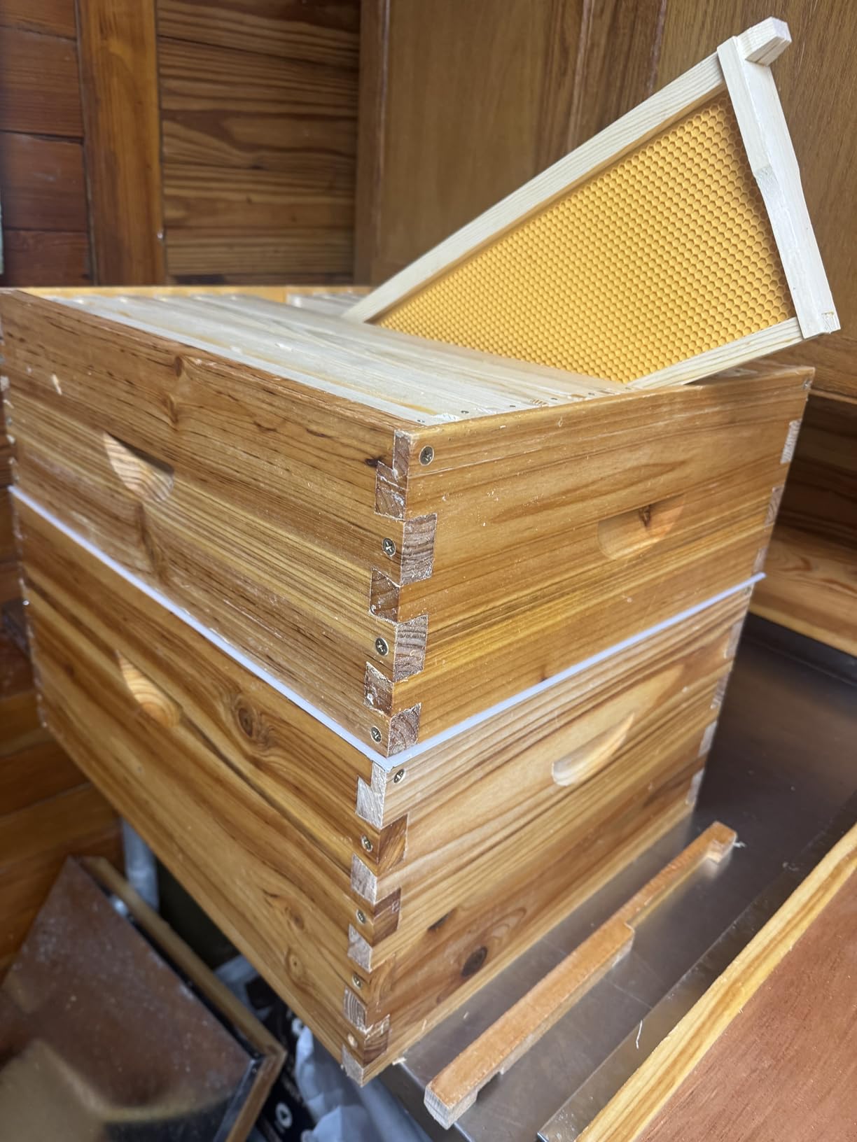 10-Frame Langstroth Beehive Dipped in 100% Beeswax, Complete Bee Hives and Supplies Starter Kit Includes 2 Deep Hive Bee Boxes and 1 Bee Hive Super with Beehive Frames and Foundations customer photo 1